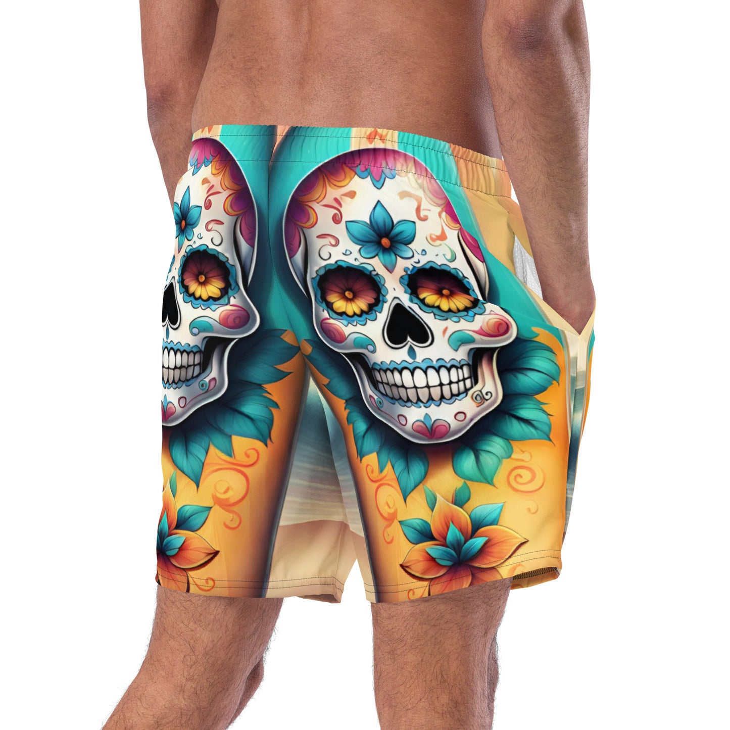 SKULL SURFBOARD SWIM TRUNKS