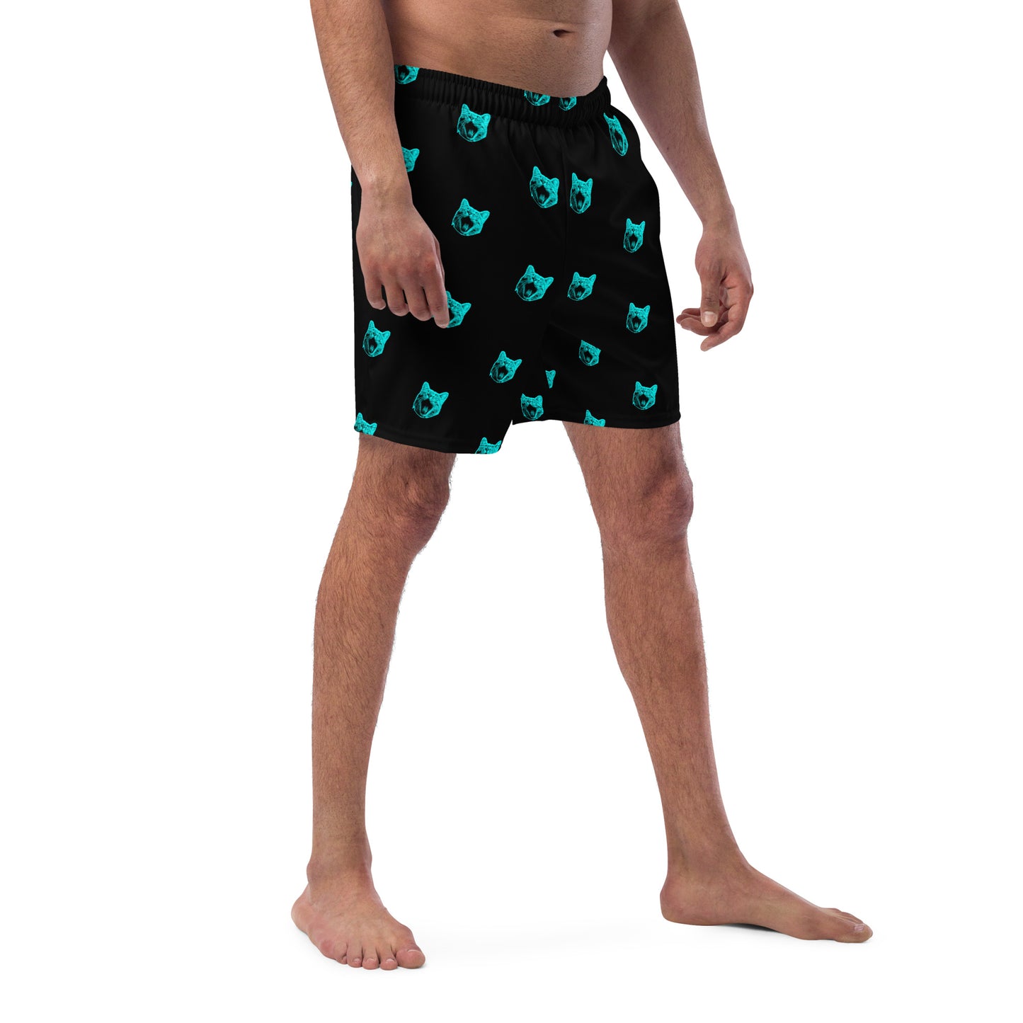 ELECTRIC BLUE CAT SWIM TRUNKS