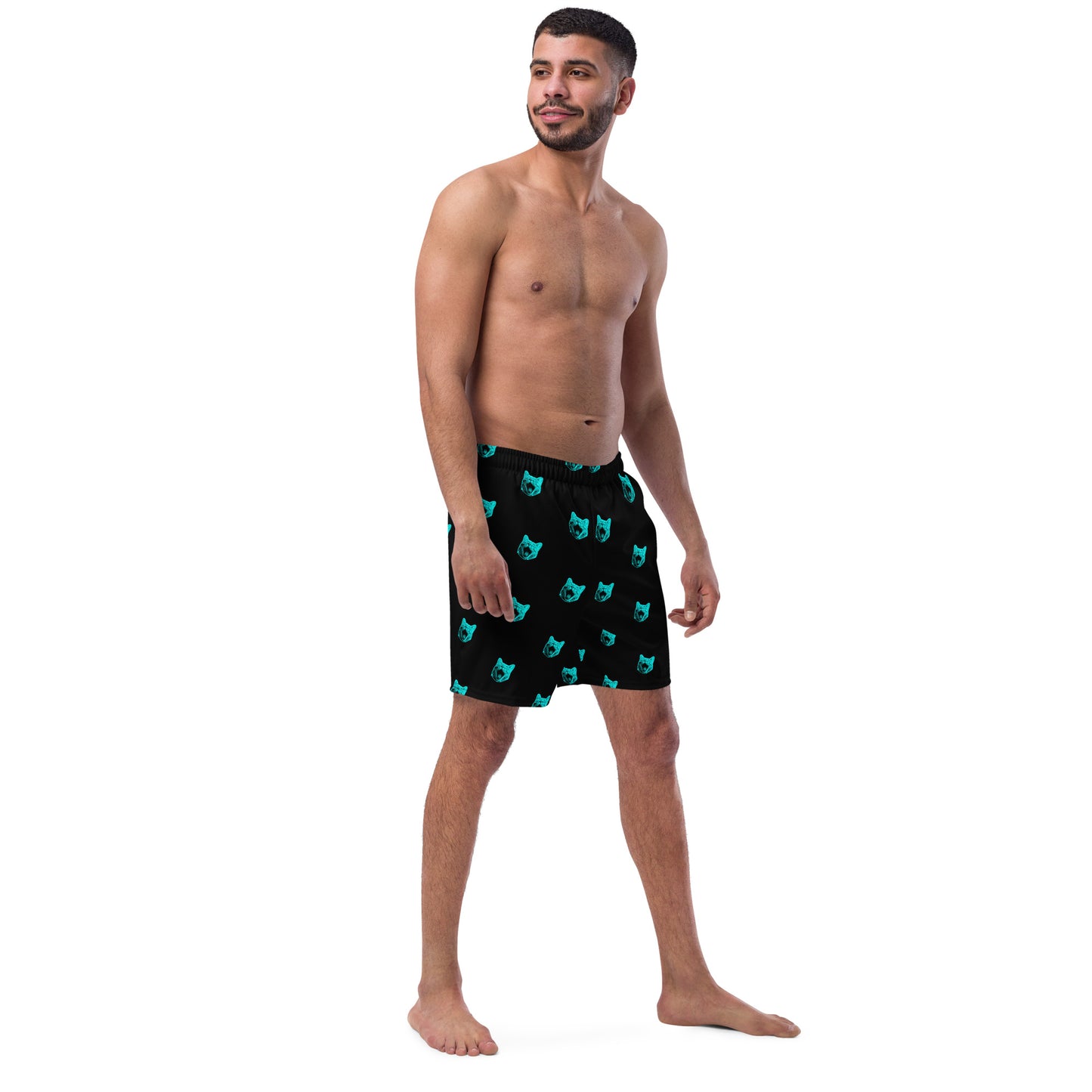 ELECTRIC BLUE CAT SWIM TRUNKS