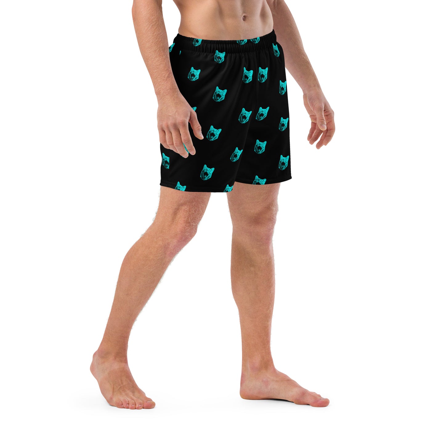 ELECTRIC BLUE CAT SWIM TRUNKS