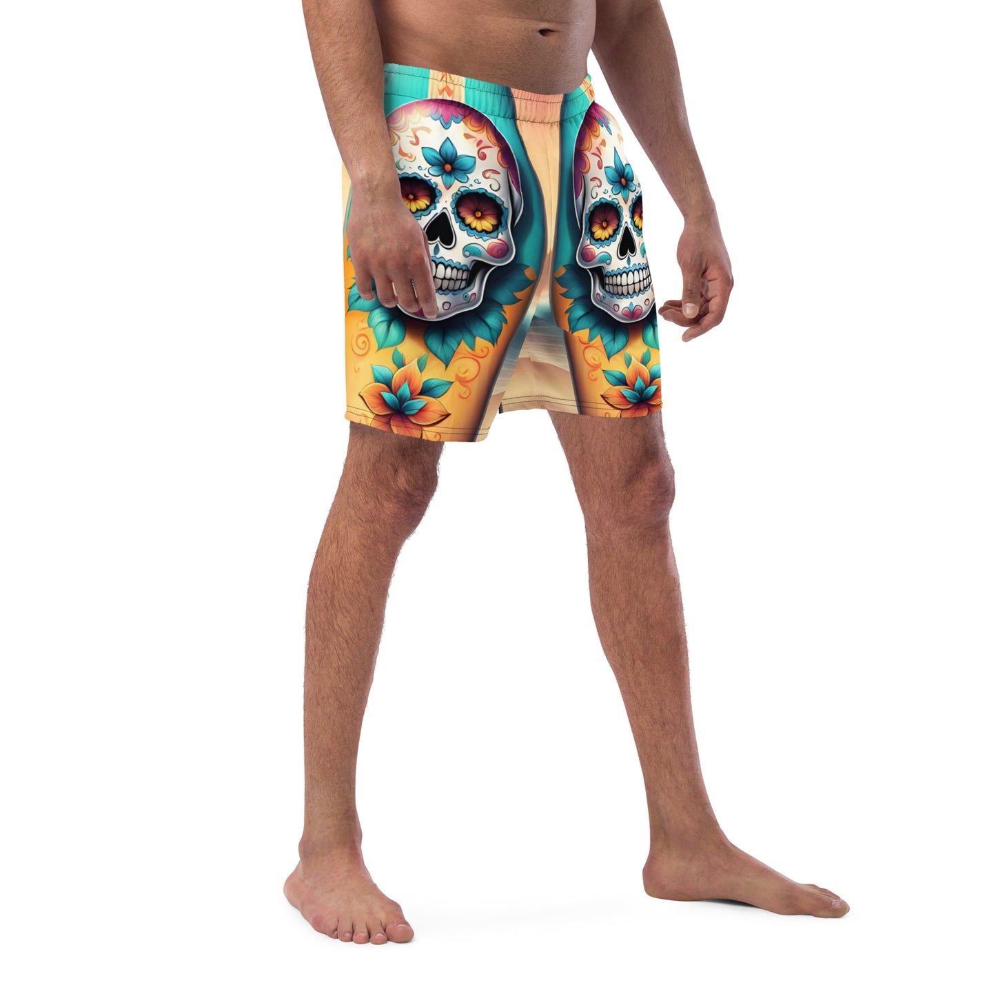 SKULL SURFBOARD SWIM TRUNKS