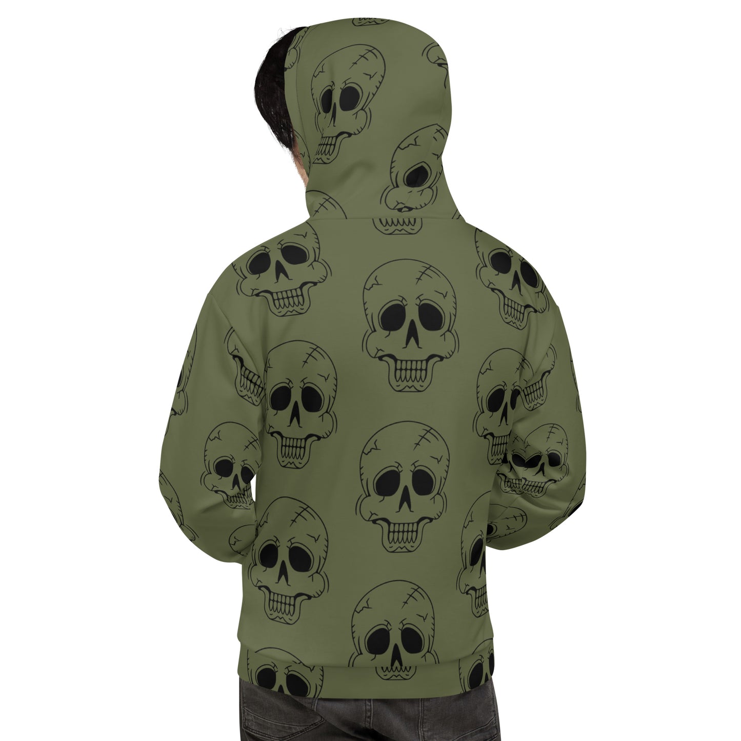 GREEN HAPPY SKULL UNISEX HOODIE