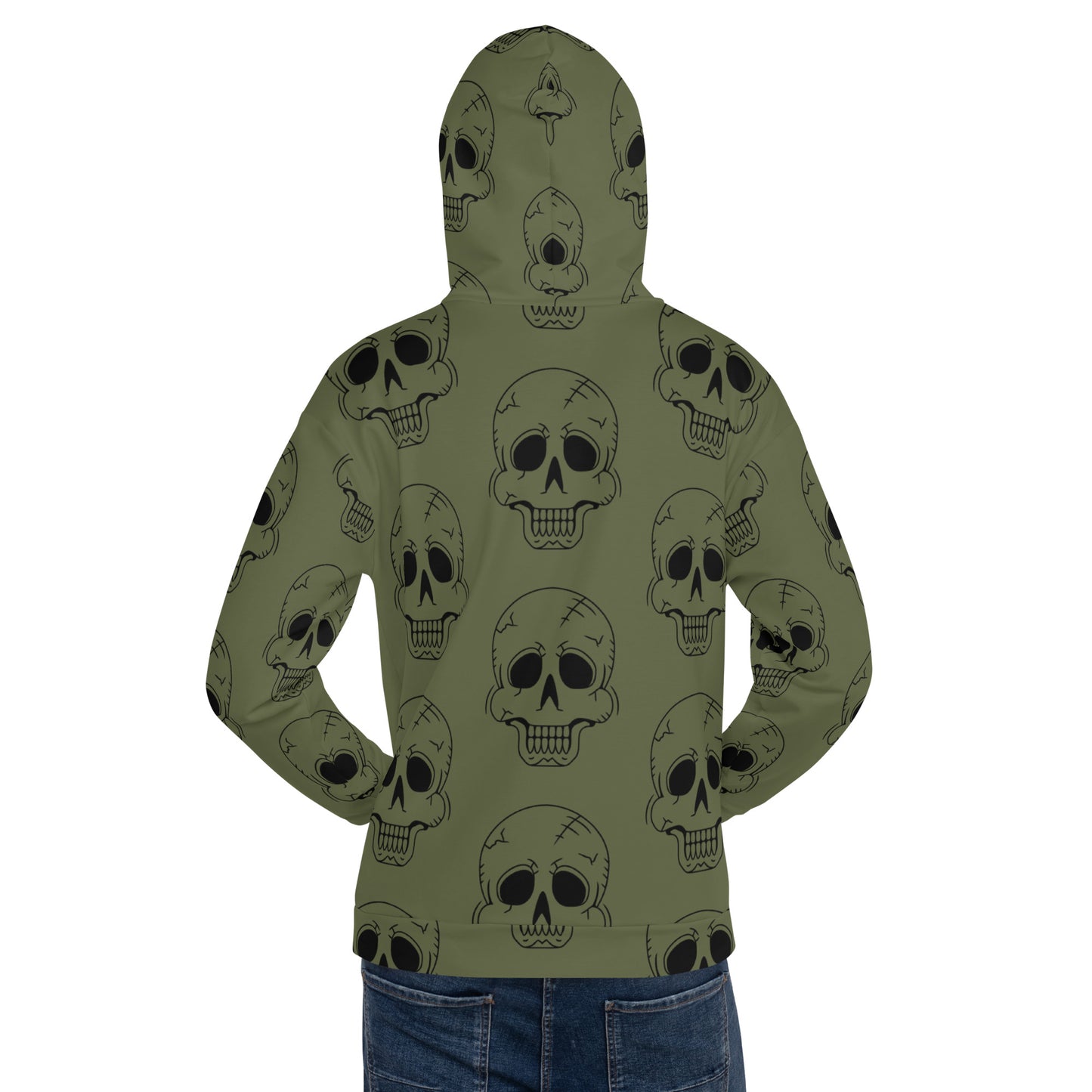 GREEN HAPPY SKULL UNISEX HOODIE