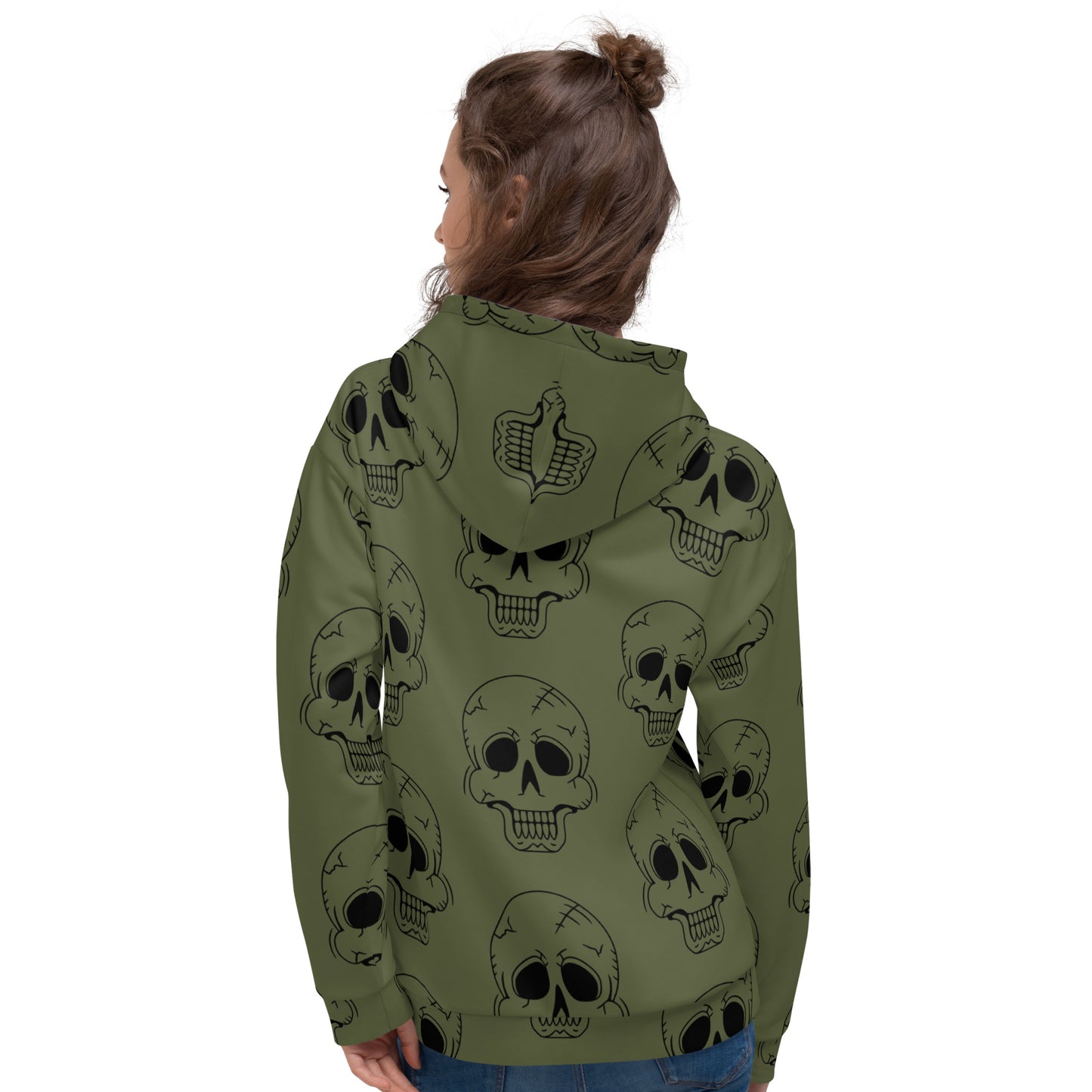 GREEN HAPPY SKULL UNISEX HOODIE