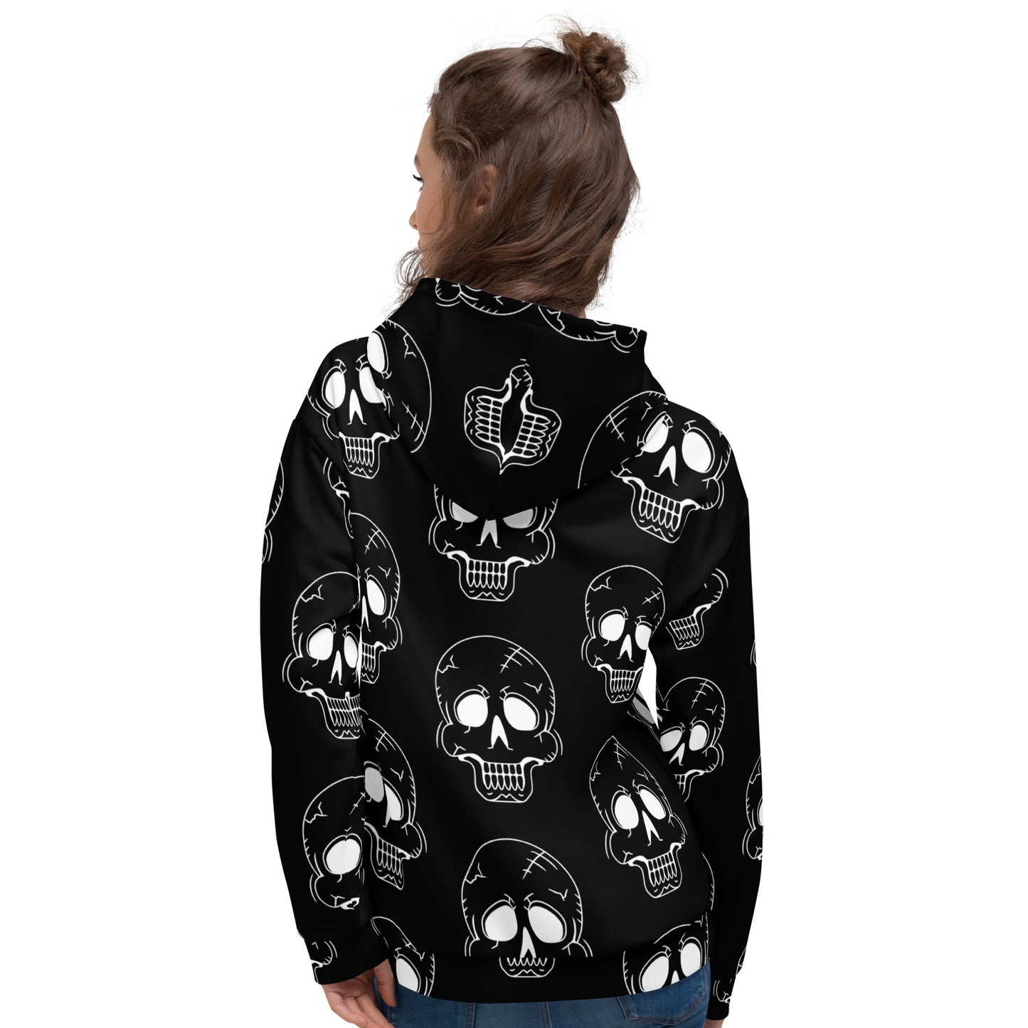 BLACK HAPPY SKULL UNISEX HOODIE