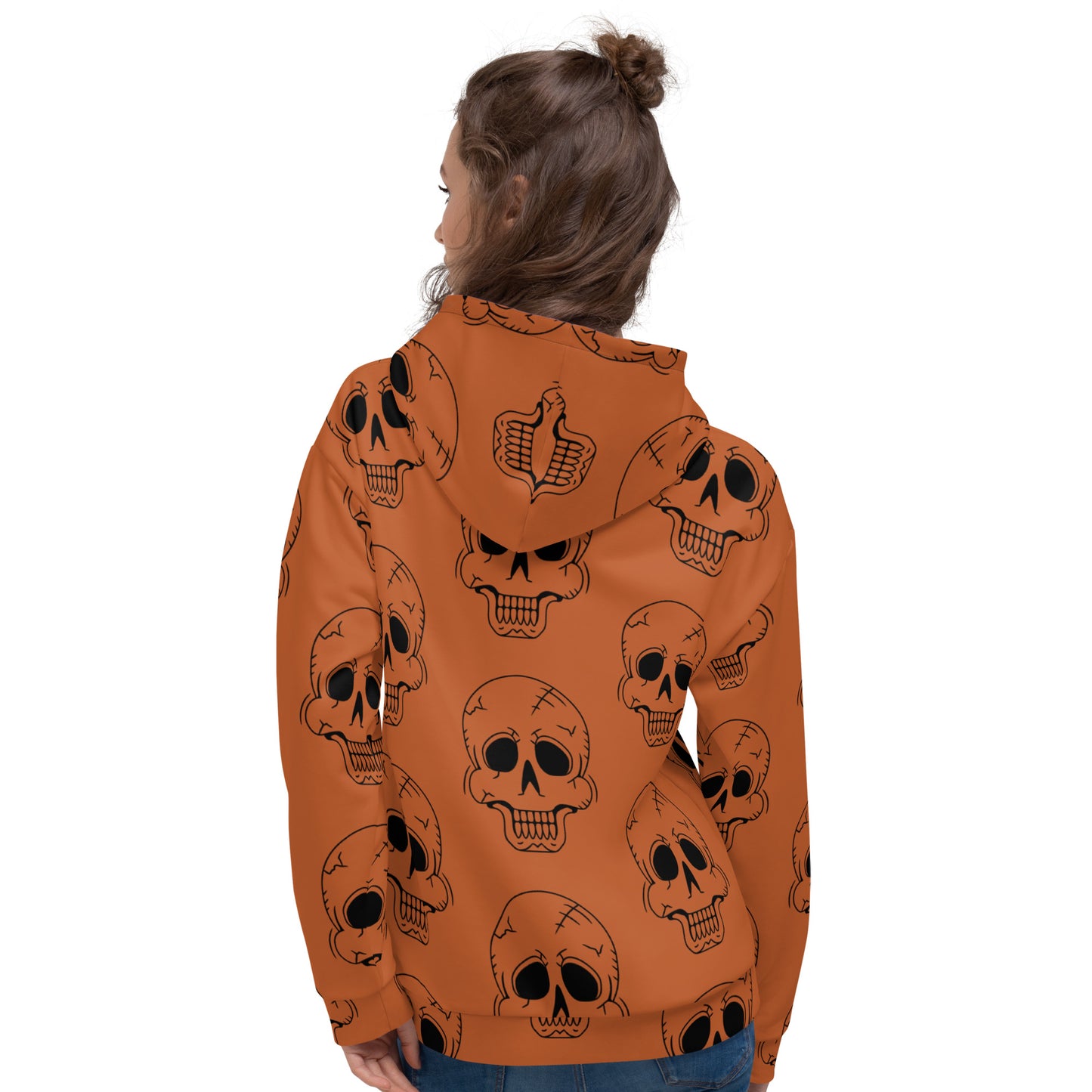 ORANGE HAPPY SKULL UNISEX HOODIE