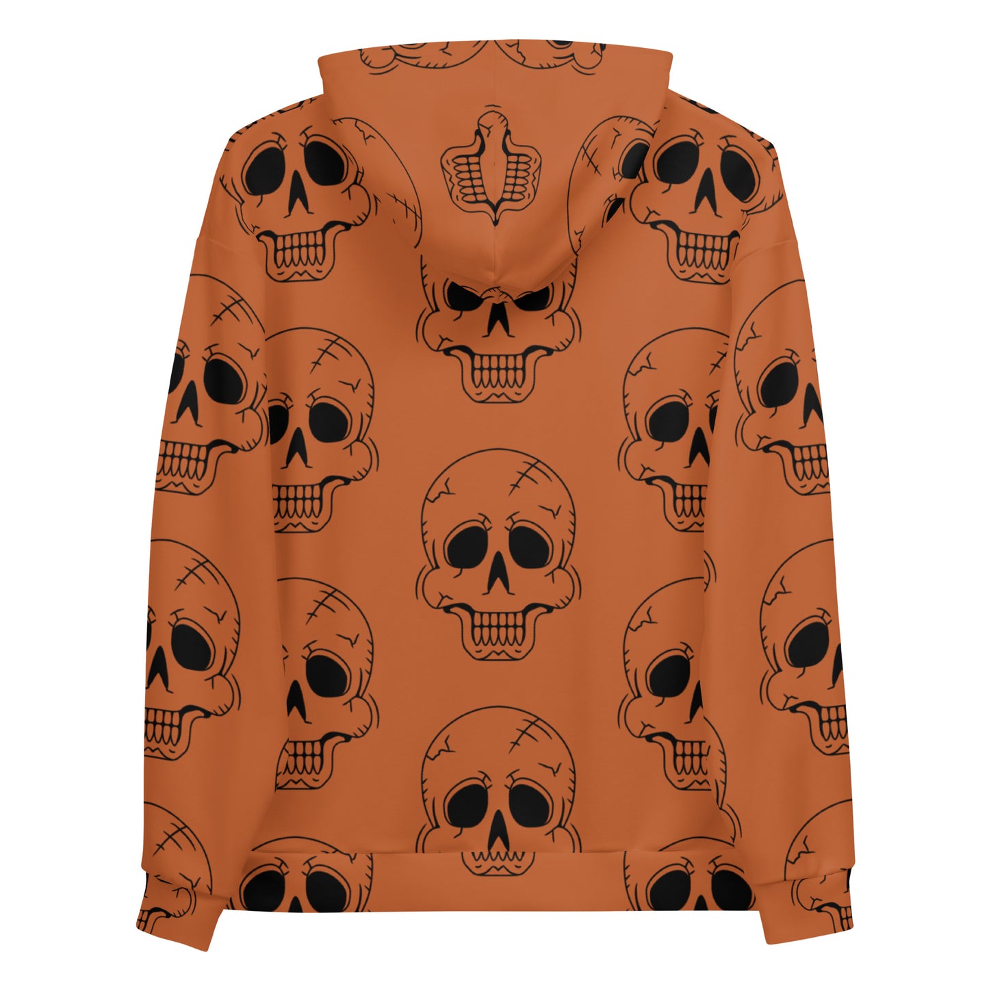 ORANGE HAPPY SKULL UNISEX HOODIE