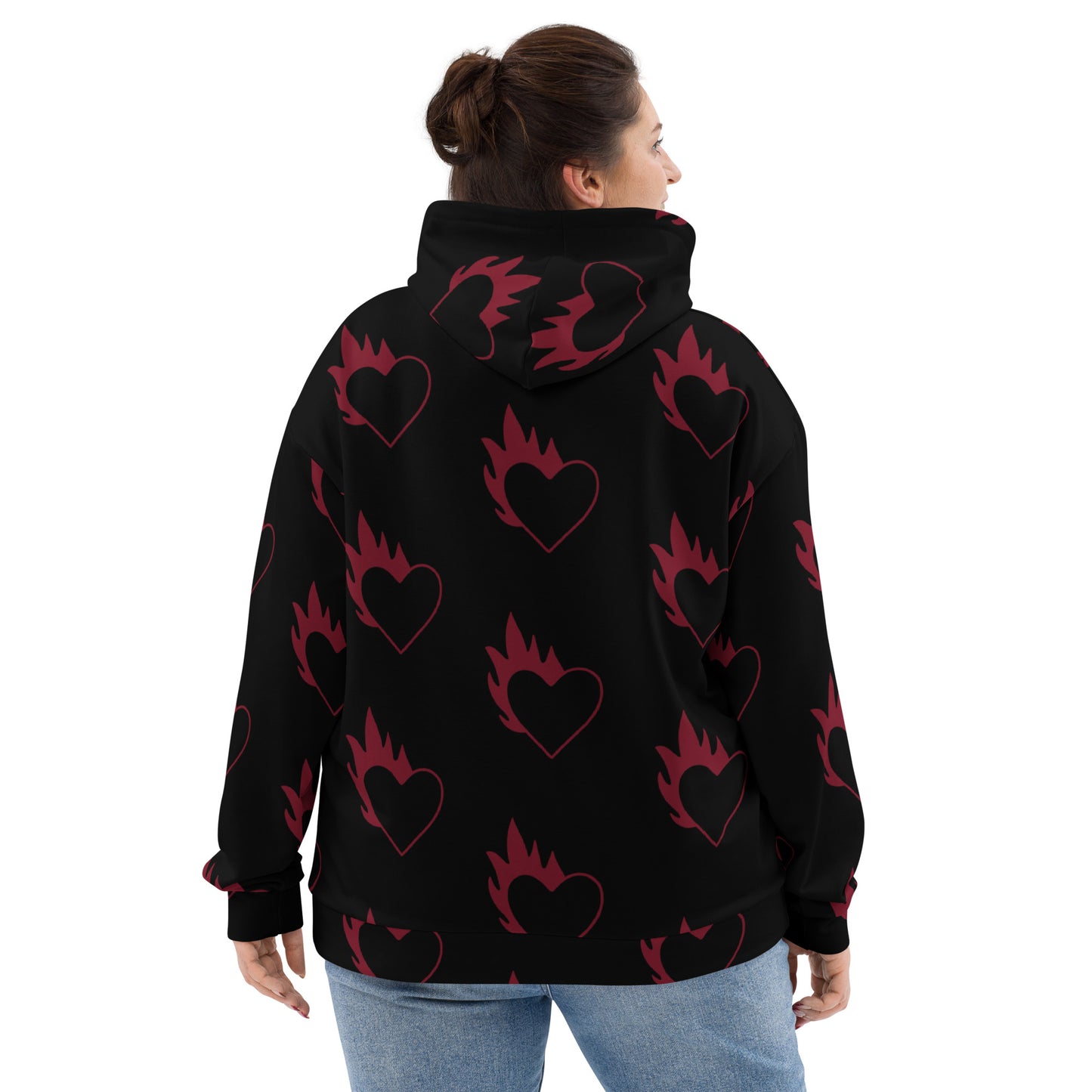 FLAMING HEART UNISEX HOODIE