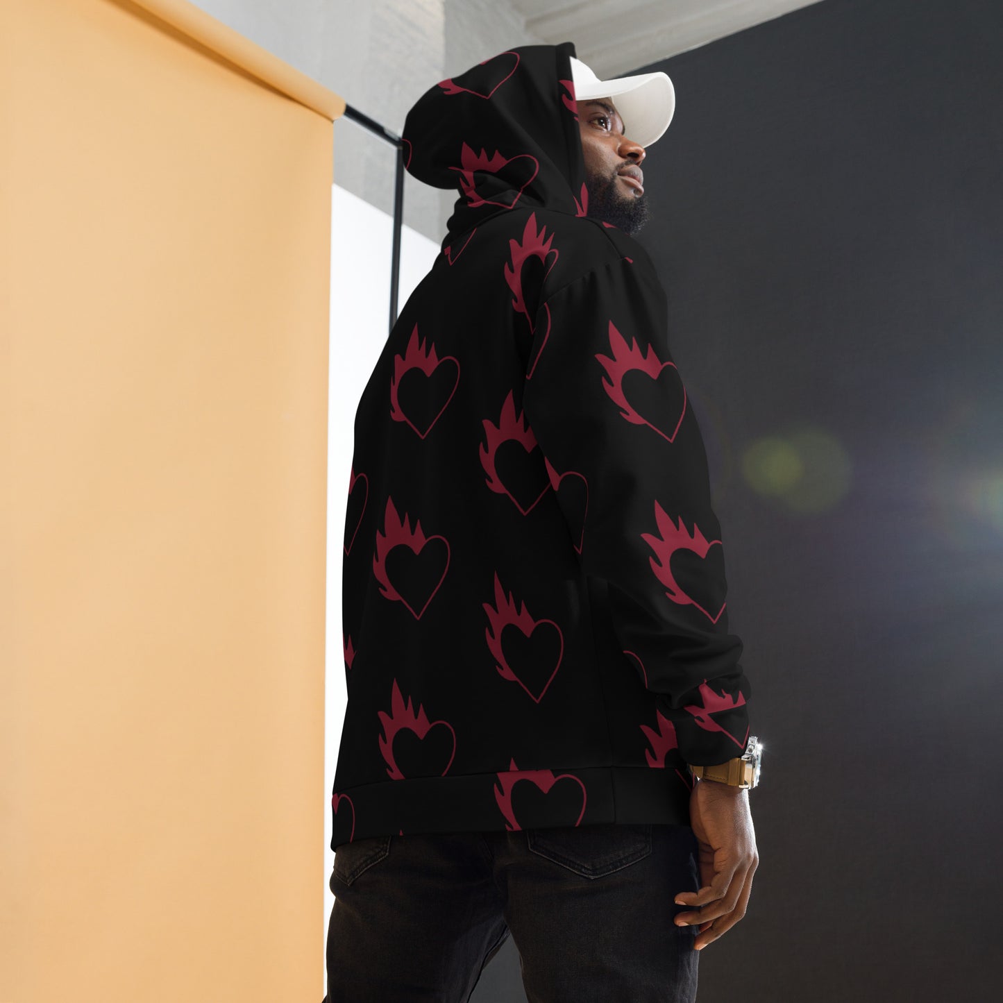FLAMING HEART UNISEX HOODIE