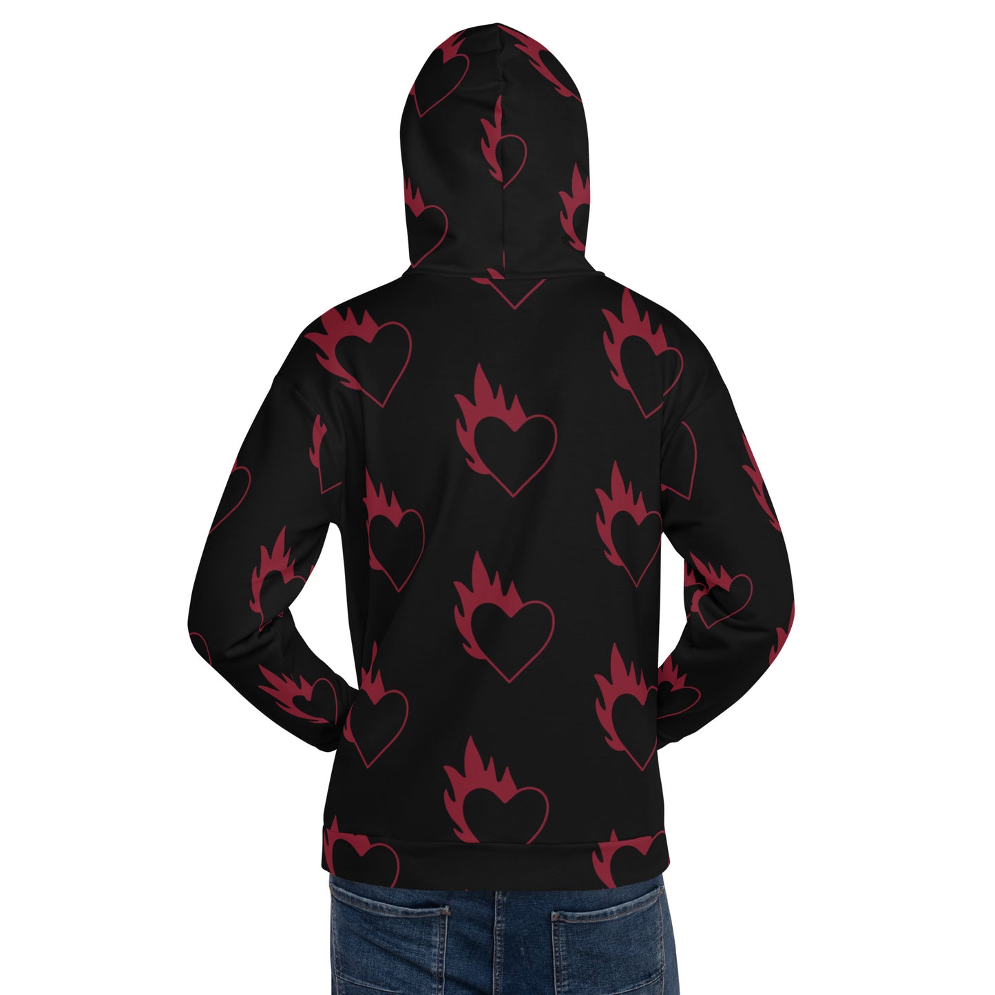 FLAMING HEART UNISEX HOODIE