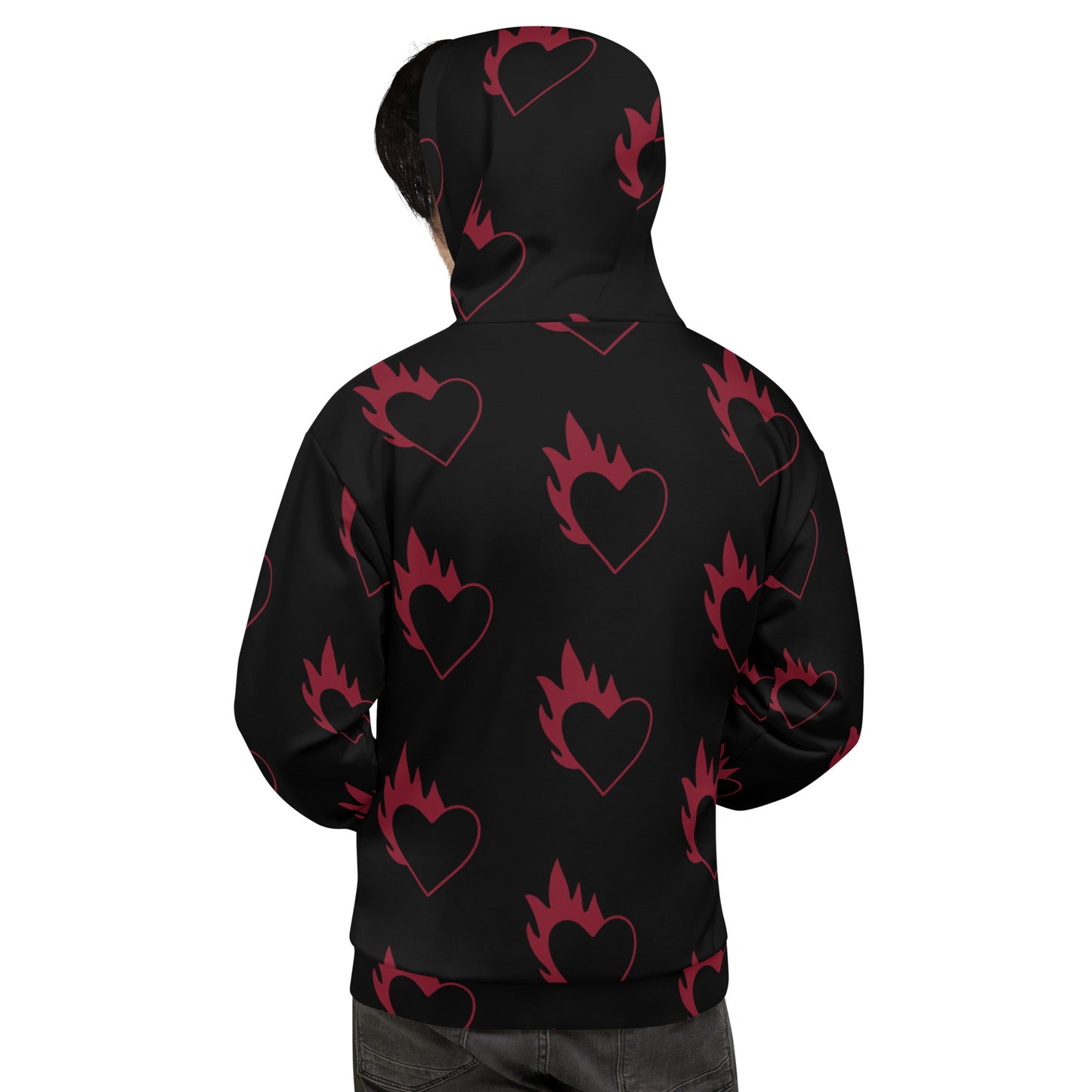 FLAMING HEART UNISEX HOODIE