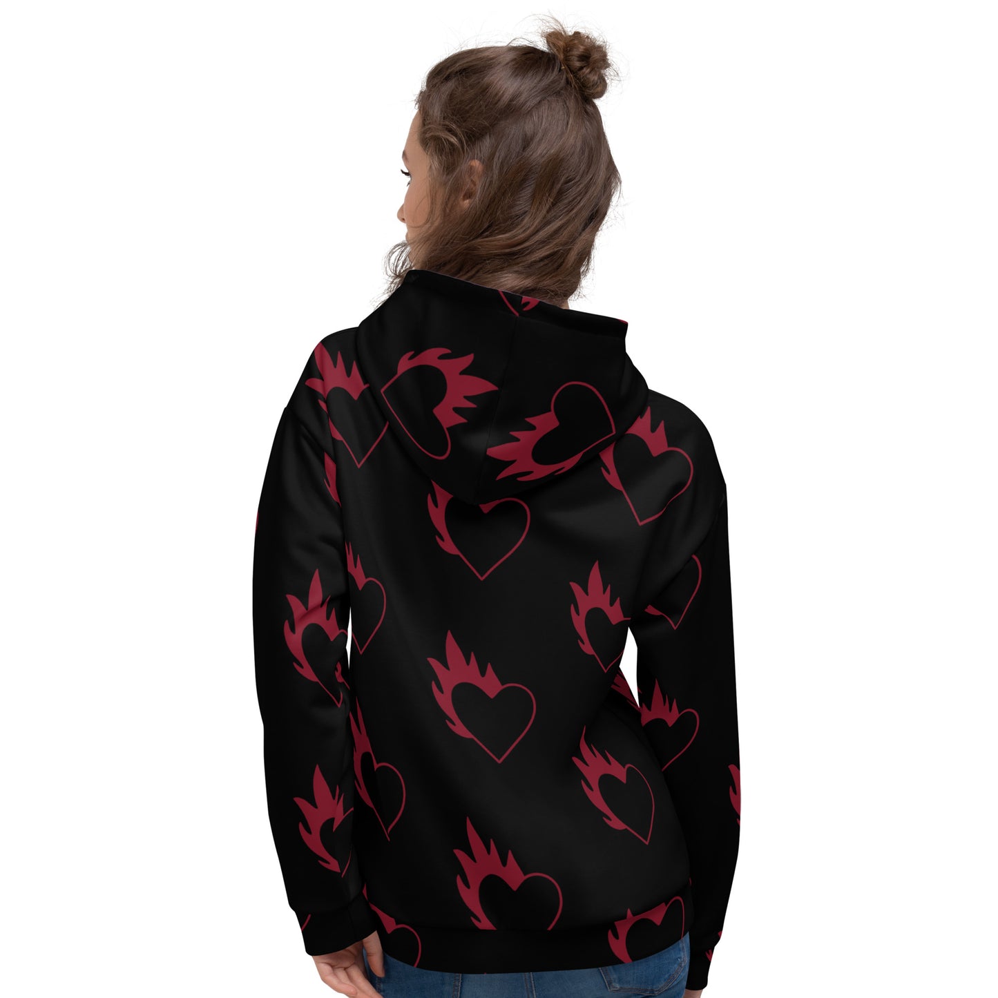 FLAMING HEART UNISEX HOODIE