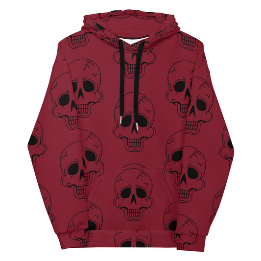 RED LAUGHING SKULL UNISEX HOODIE