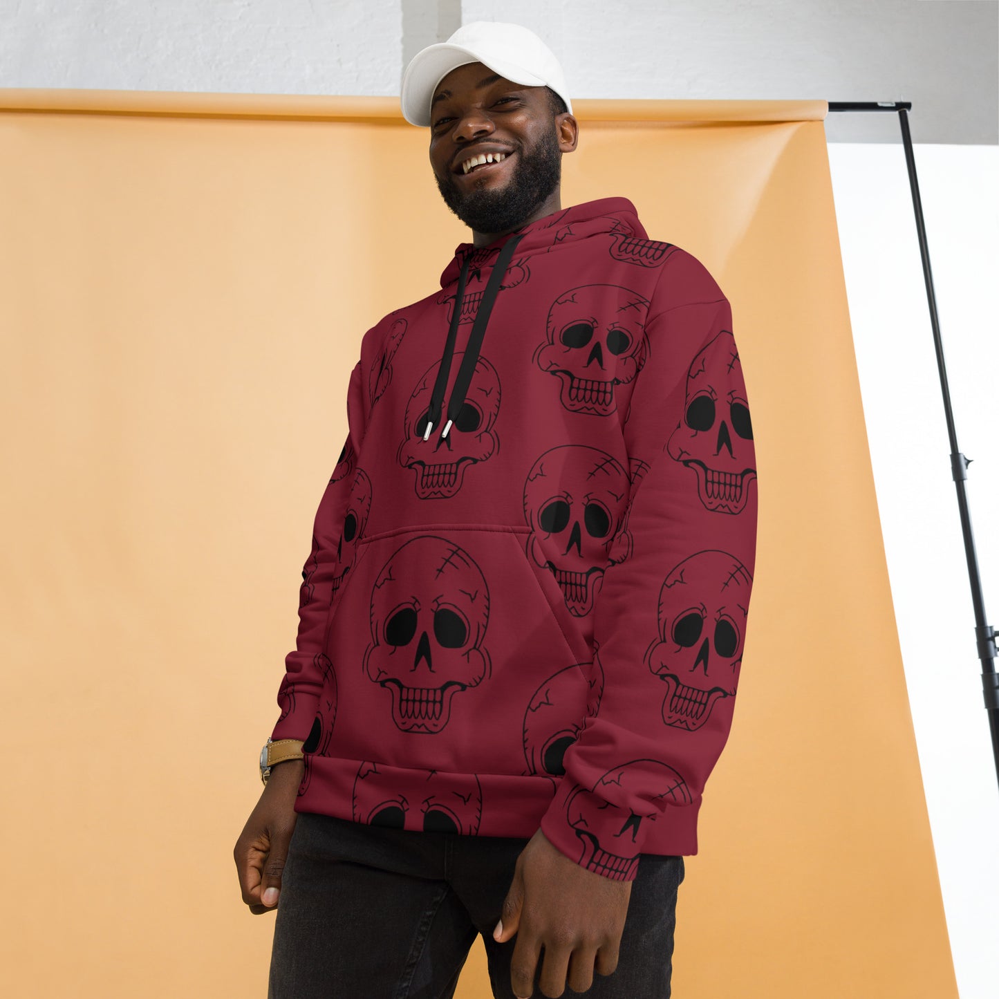RED LAUGHING SKULL UNISEX HOODIE
