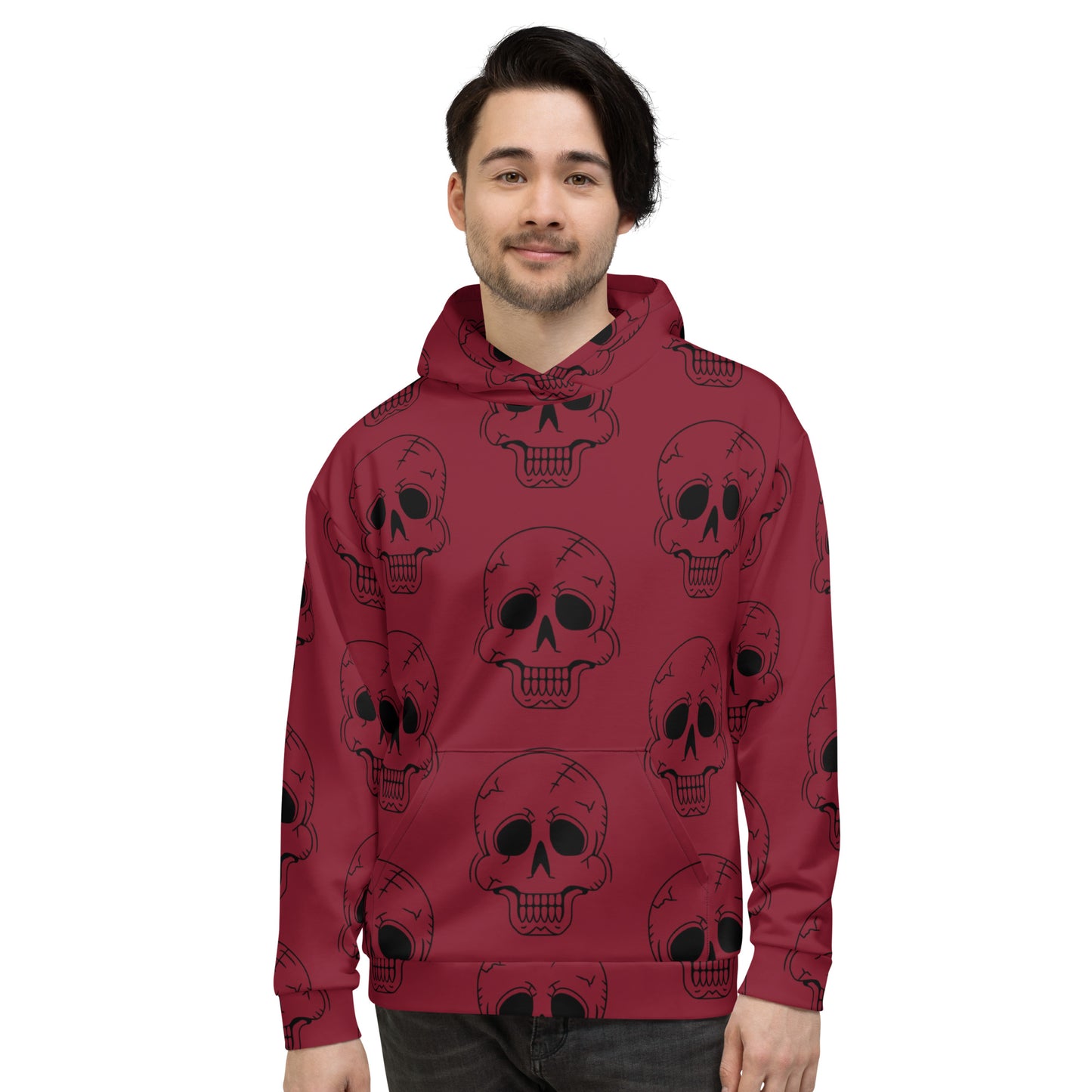RED LAUGHING SKULL UNISEX HOODIE