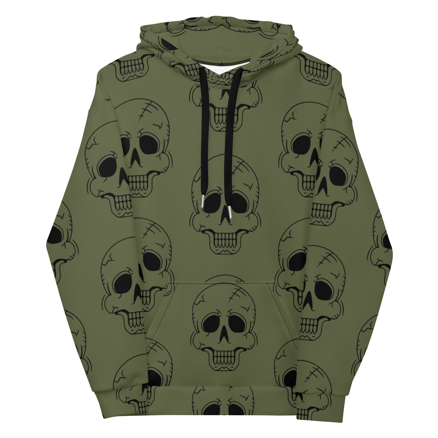 GREEN HAPPY SKULL UNISEX HOODIE