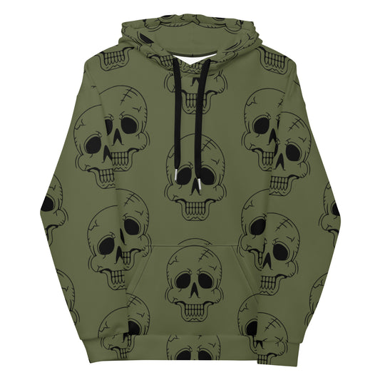 GREEN HAPPY SKULL UNISEX HOODIE