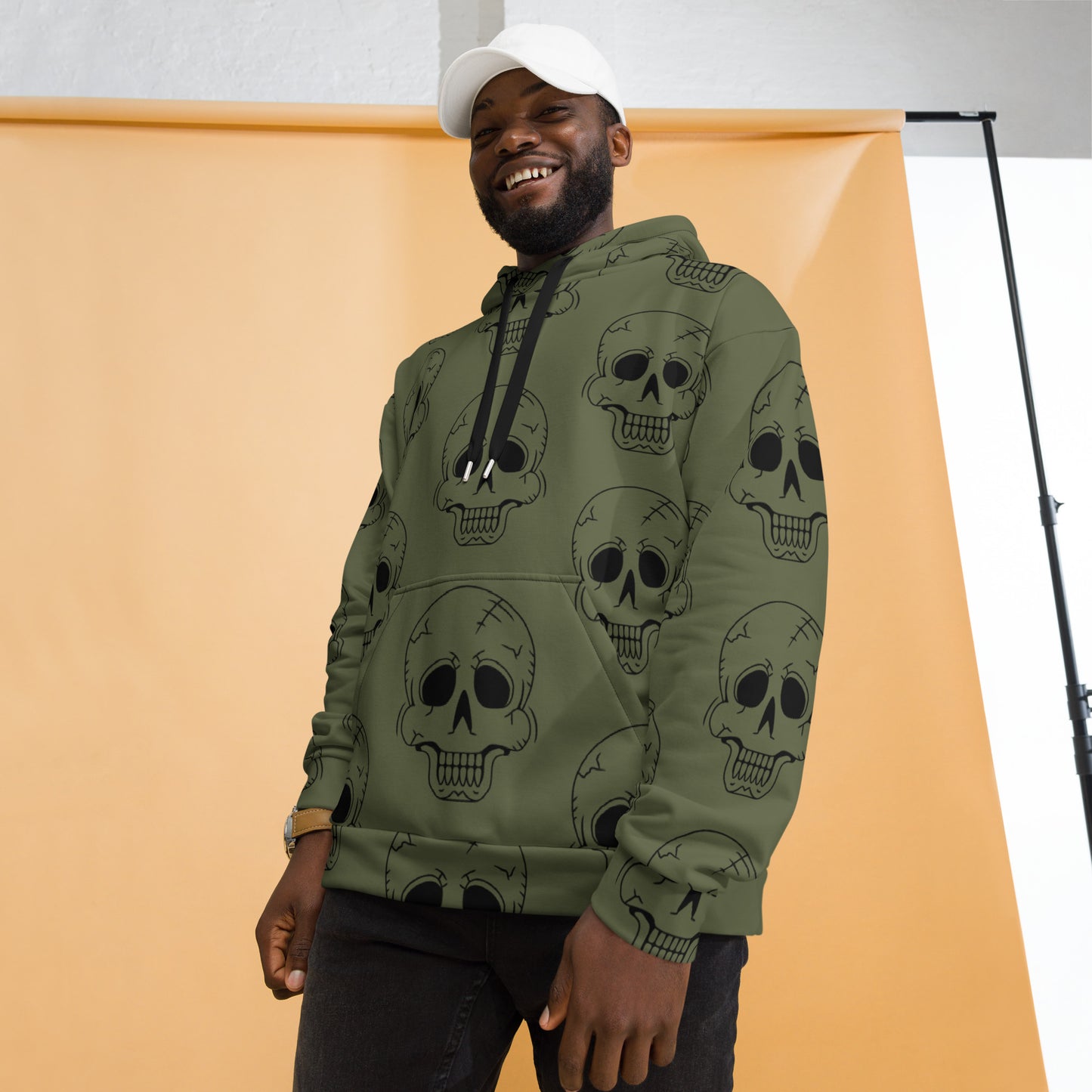 GREEN HAPPY SKULL UNISEX HOODIE