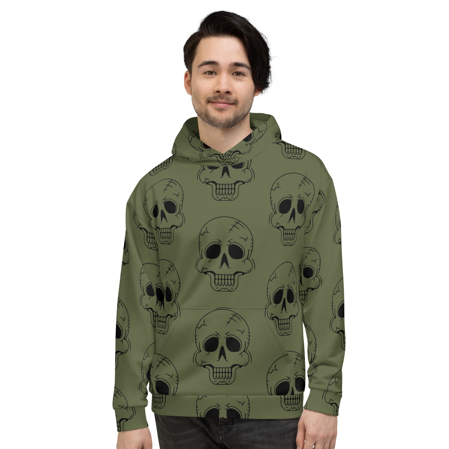 GREEN HAPPY SKULL UNISEX HOODIE