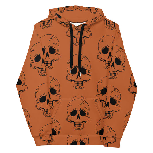 ORANGE HAPPY SKULL UNISEX HOODIE