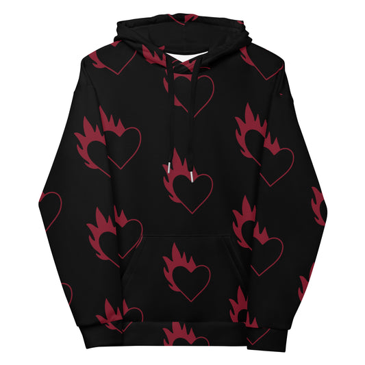 FLAMING HEART UNISEX HOODIE