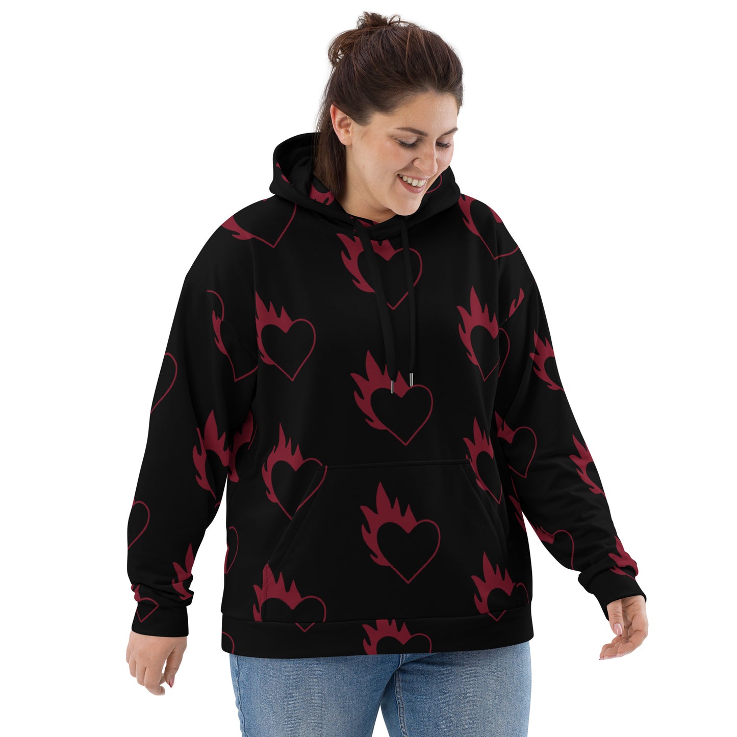 FLAMING HEART UNISEX HOODIE