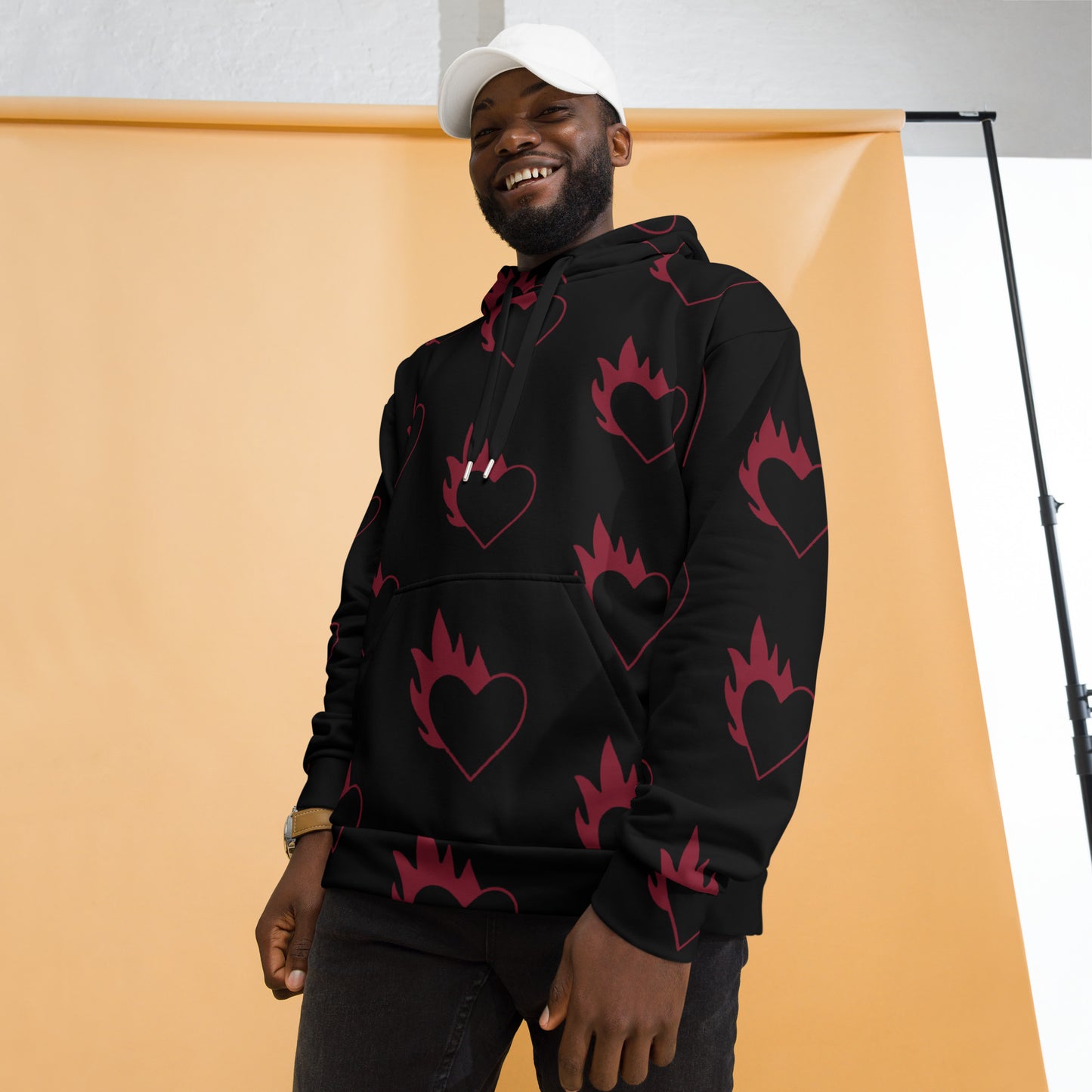 FLAMING HEART UNISEX HOODIE