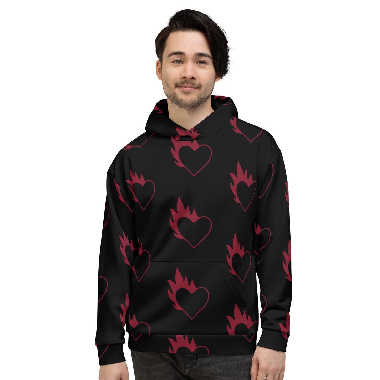 FLAMING HEART UNISEX HOODIE