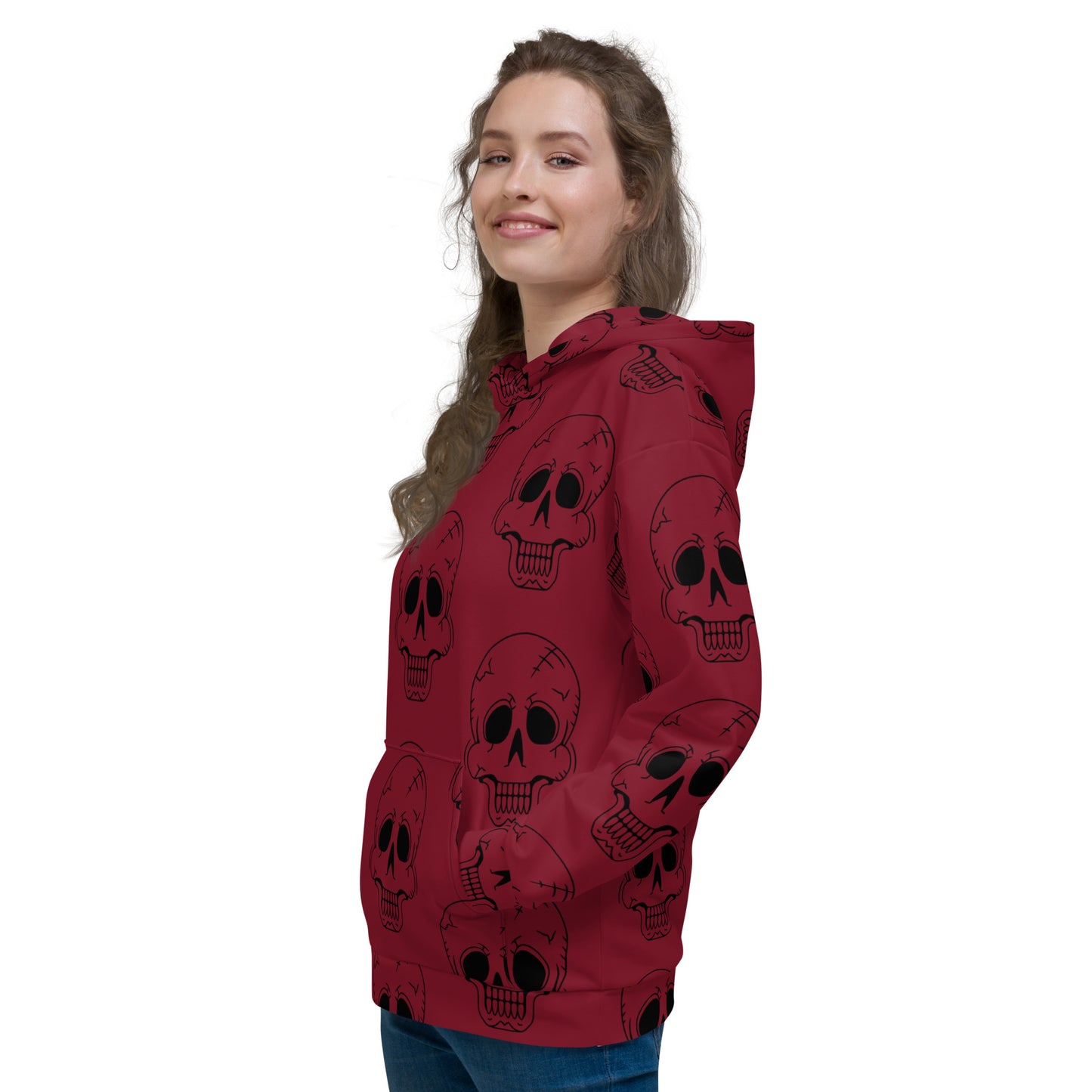 RED LAUGHING SKULL UNISEX HOODIE