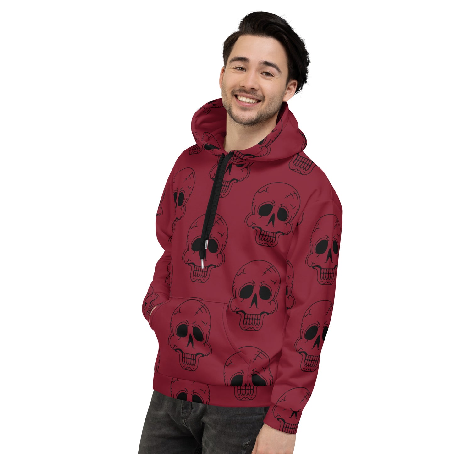 RED LAUGHING SKULL UNISEX HOODIE