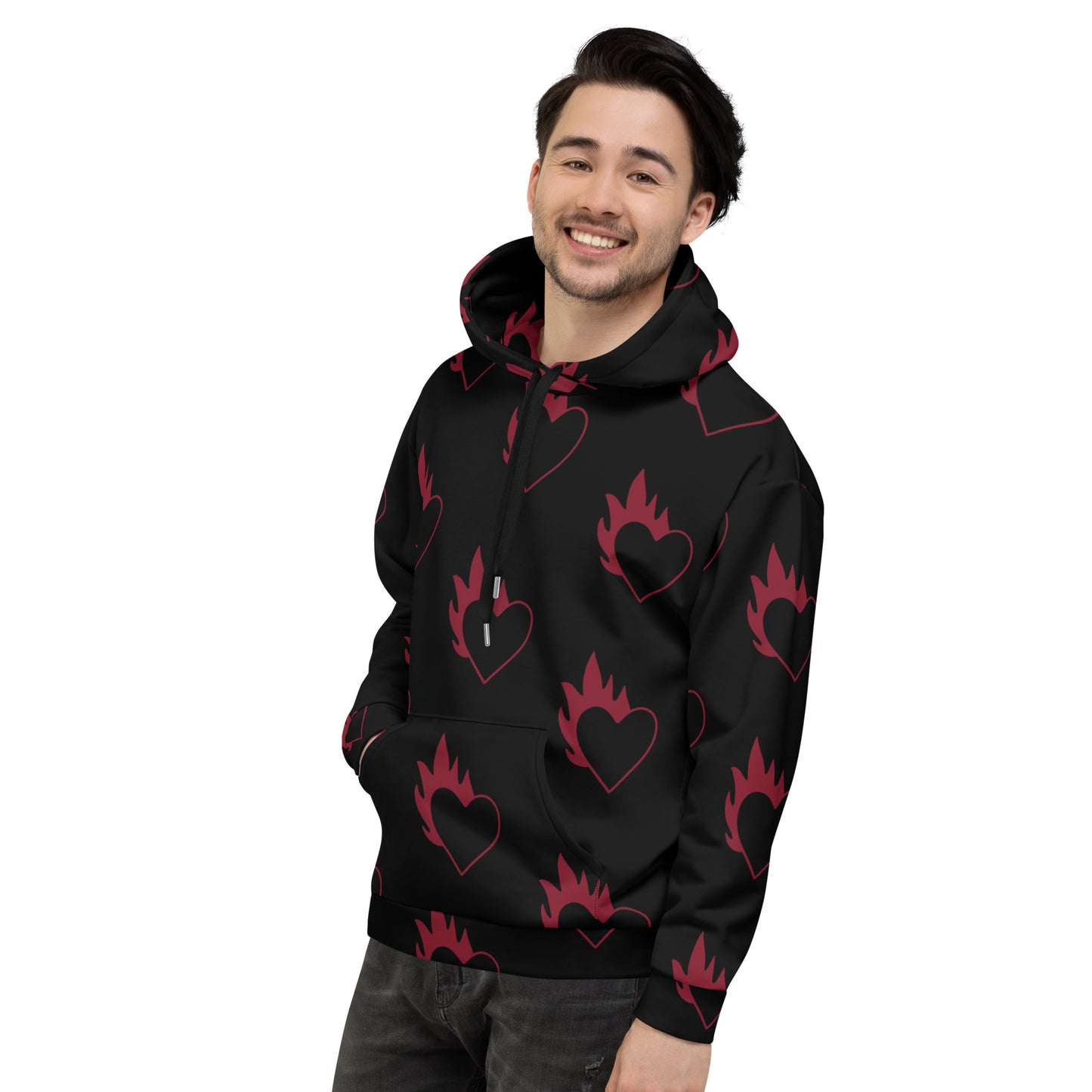 FLAMING HEART UNISEX HOODIE