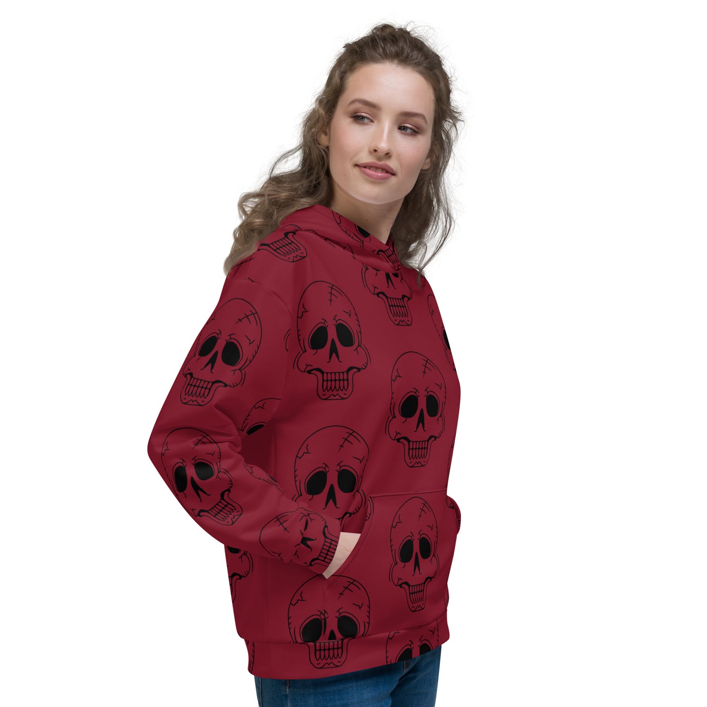 RED LAUGHING SKULL UNISEX HOODIE