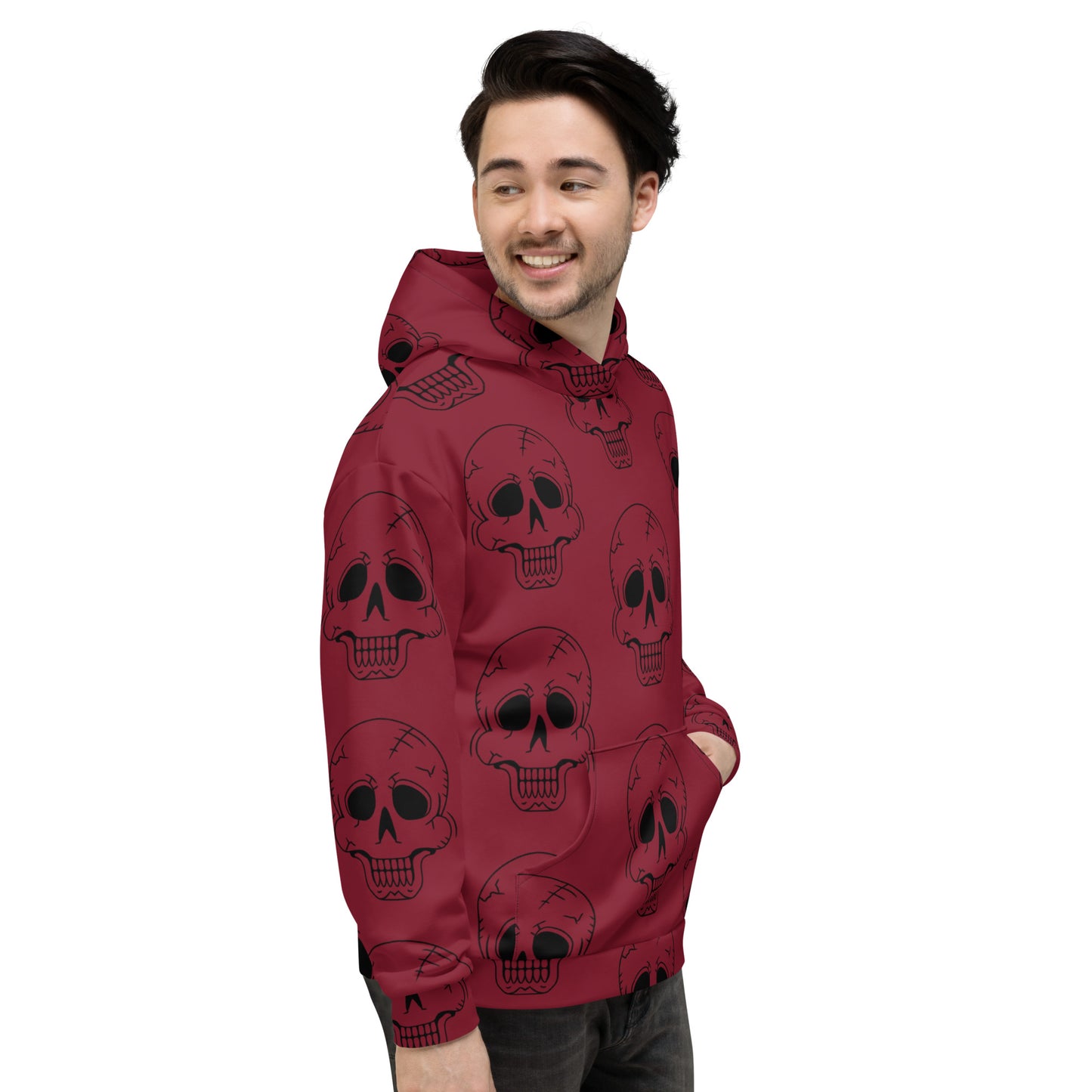 RED LAUGHING SKULL UNISEX HOODIE