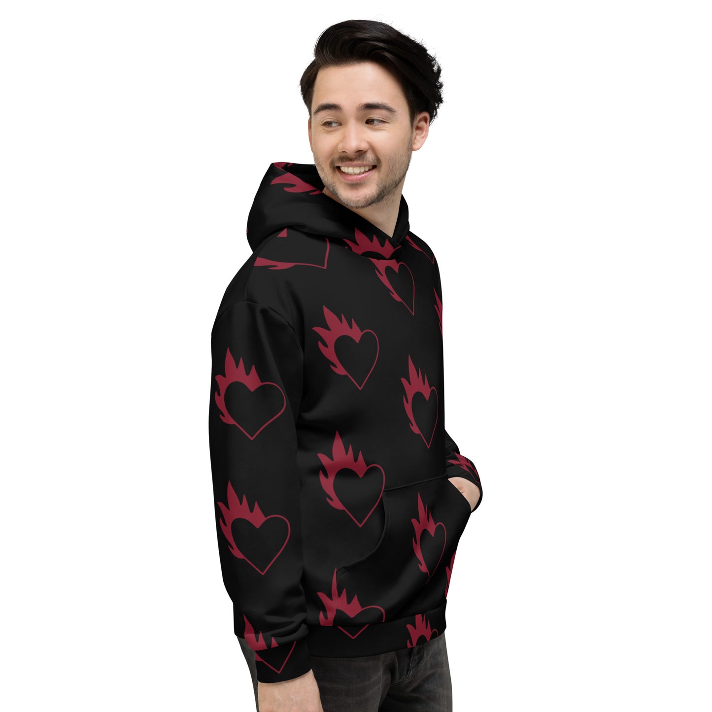 FLAMING HEART UNISEX HOODIE