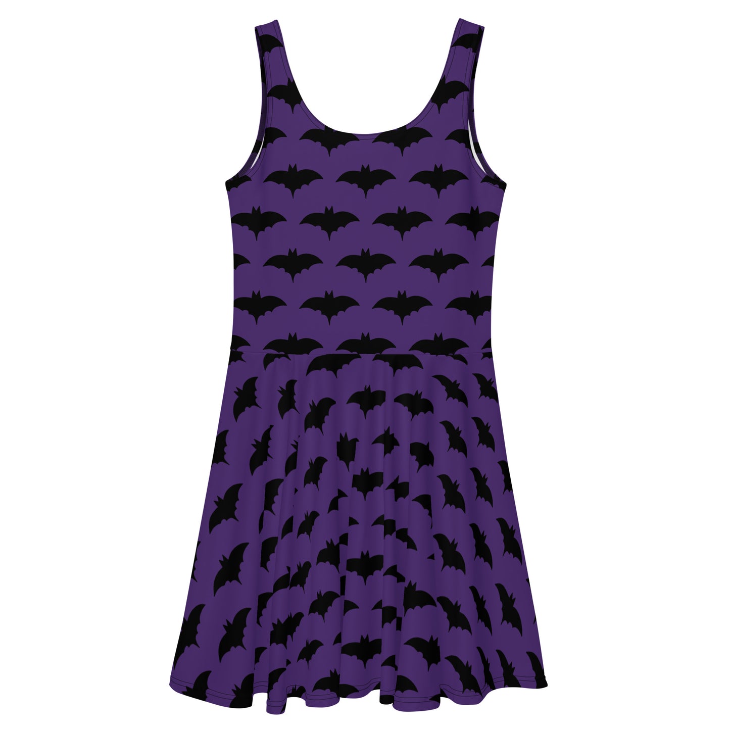 PURPLE BAT FLARED DRESS