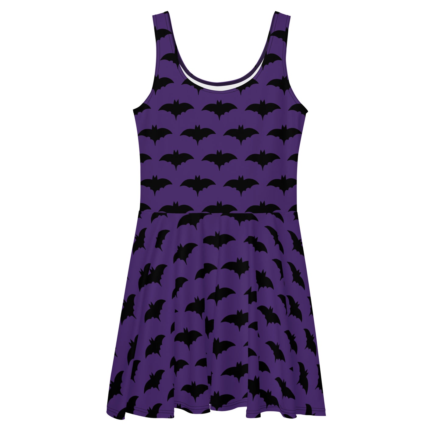 PURPLE BAT FLARED DRESS