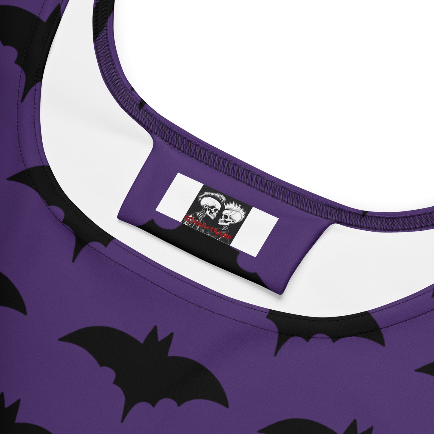 PURPLE BAT FLARED DRESS