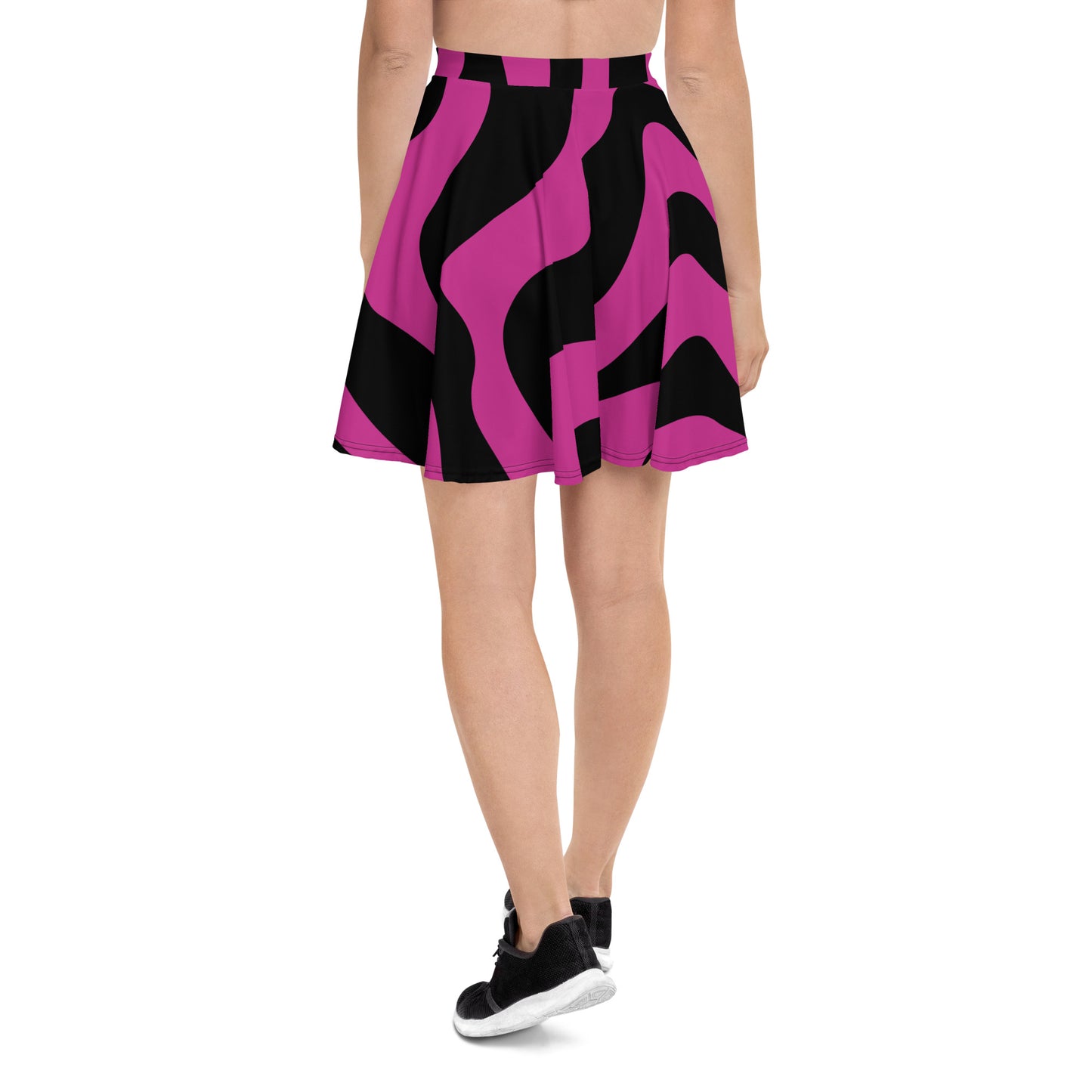 PINK & BLACK FLARED MINI-SKIRT