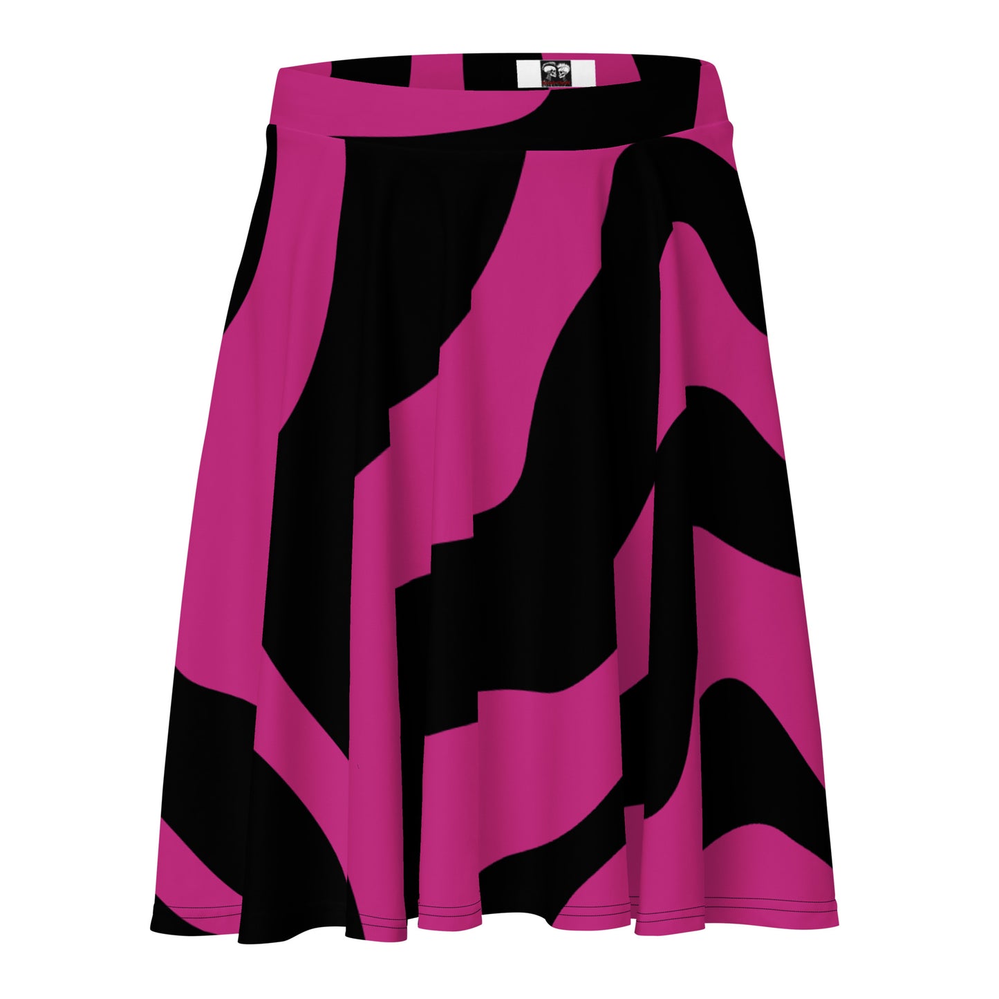 PINK & BLACK FLARED MINI-SKIRT