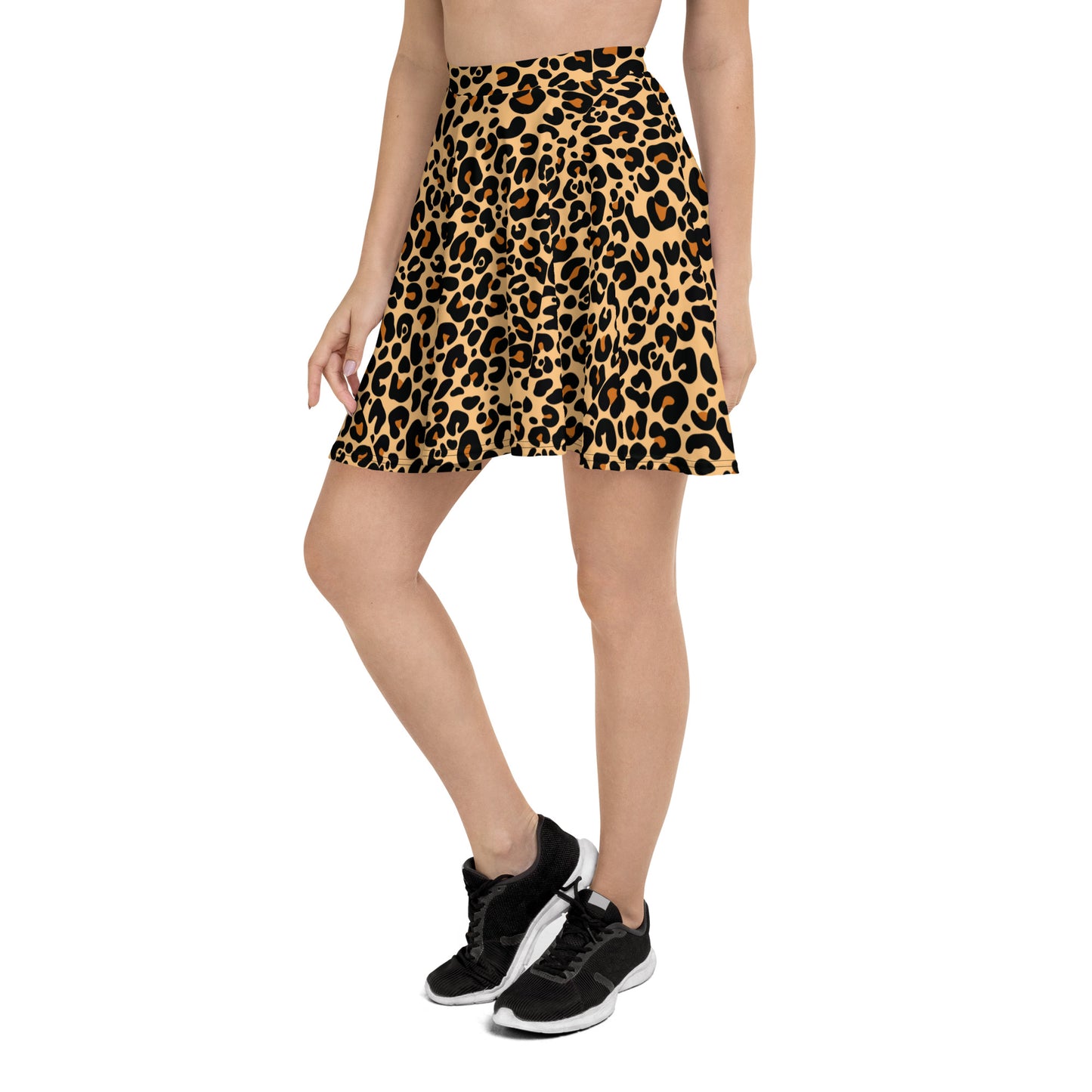 LEOPARD PRINT B FLARED MINI-SKIRT