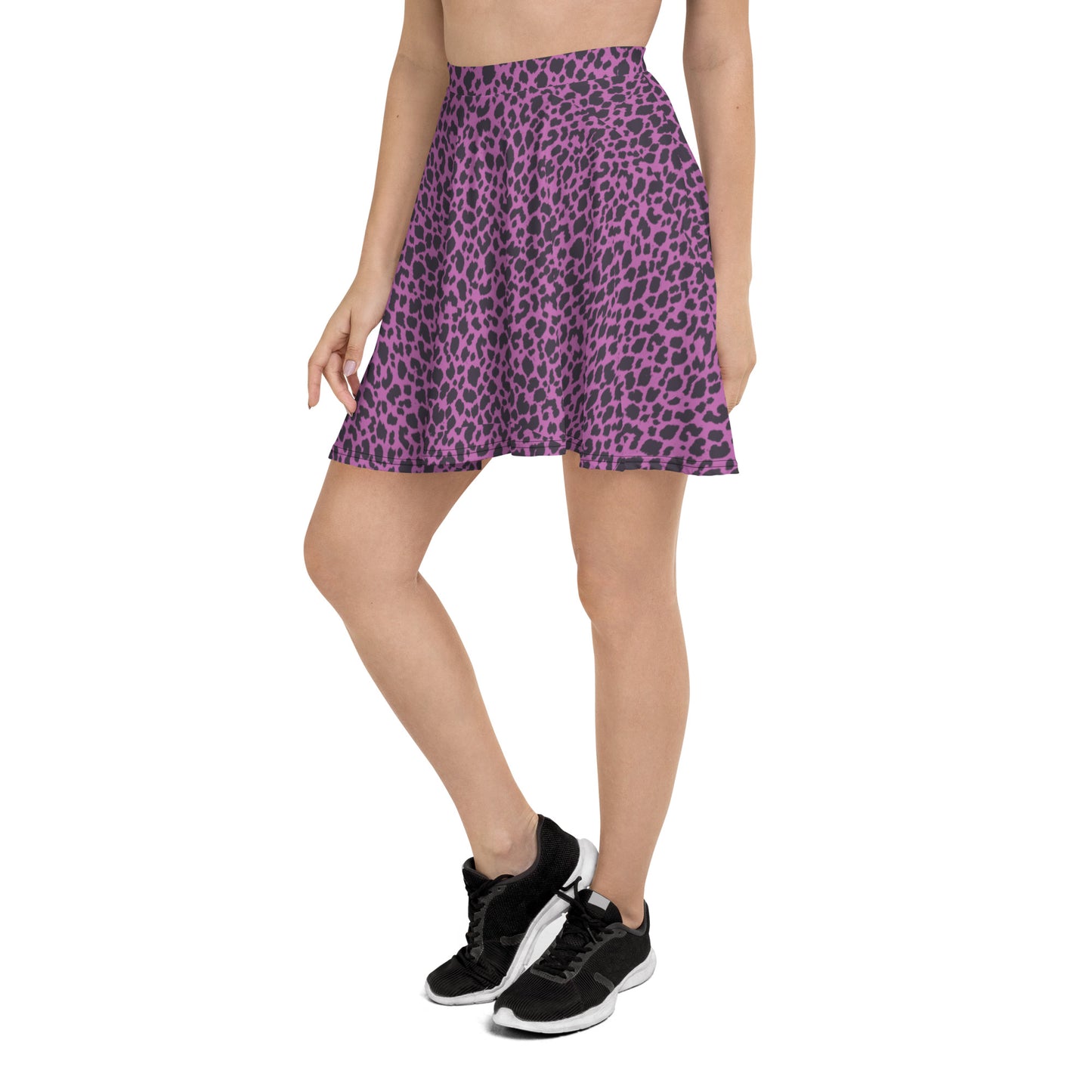 PINK LEOPARD B FLARED MINI-SKIRT
