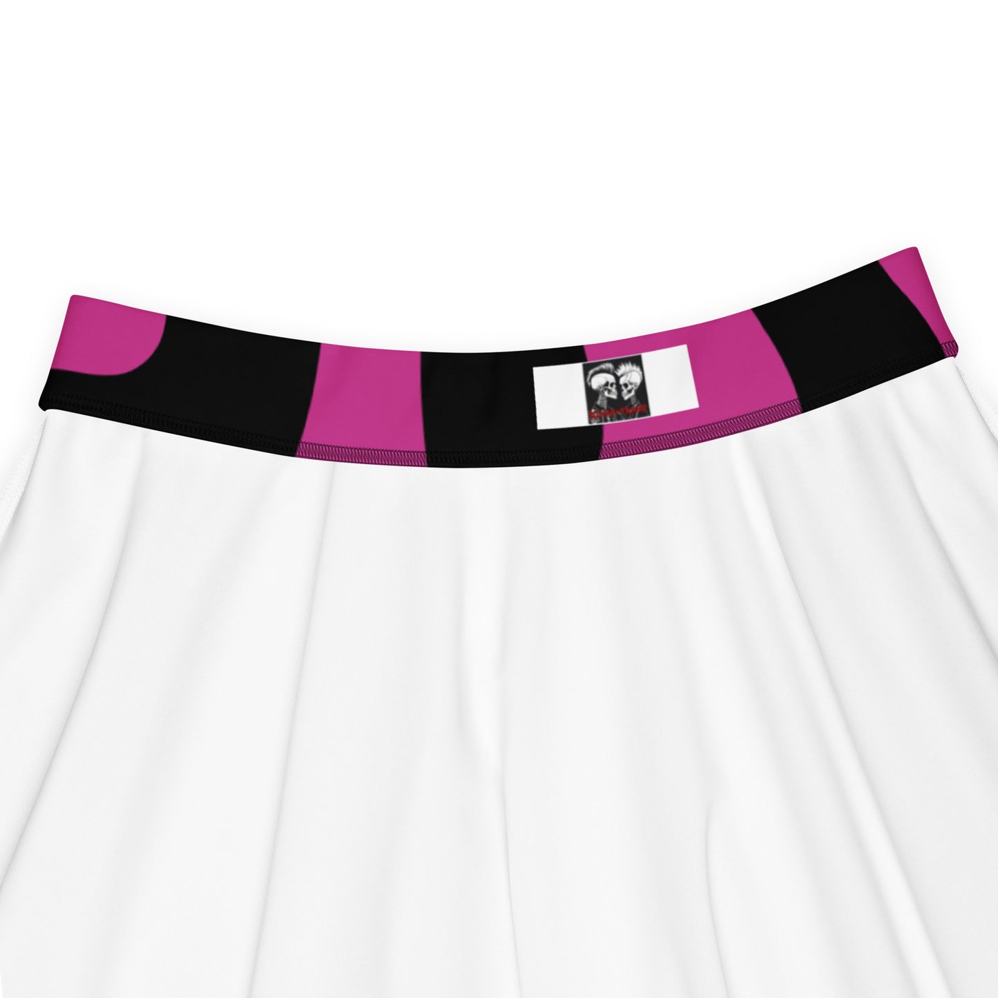 PINK & BLACK FLARED MINI-SKIRT