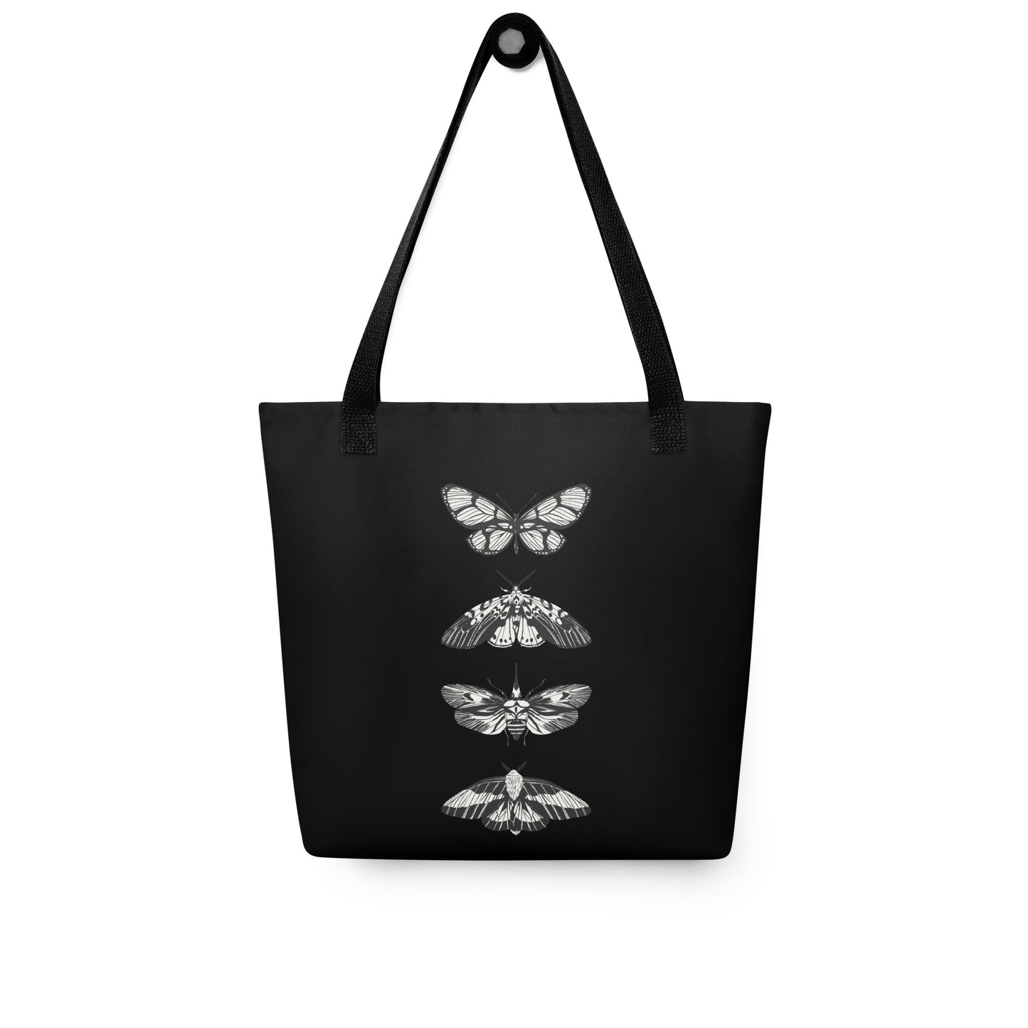 B&W MOTHS TOTE BAG