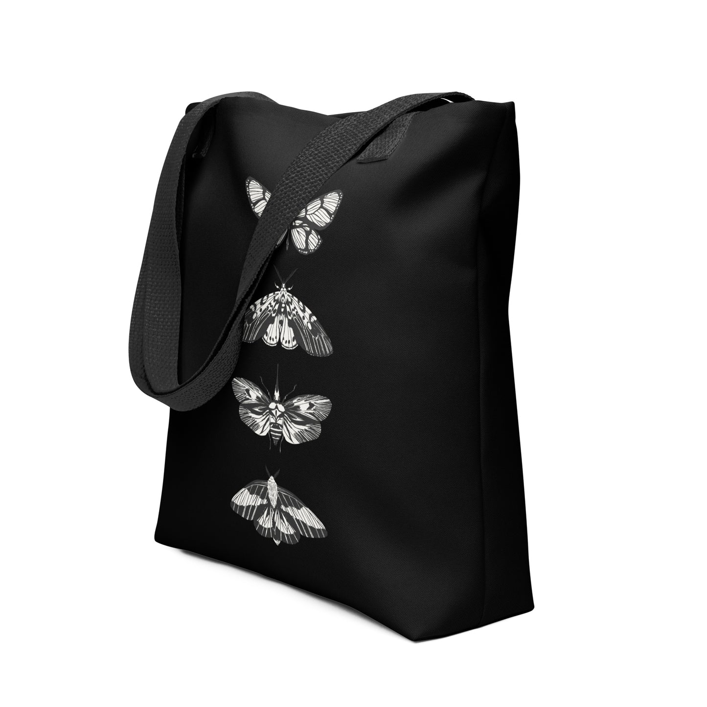 B&W MOTHS TOTE BAG