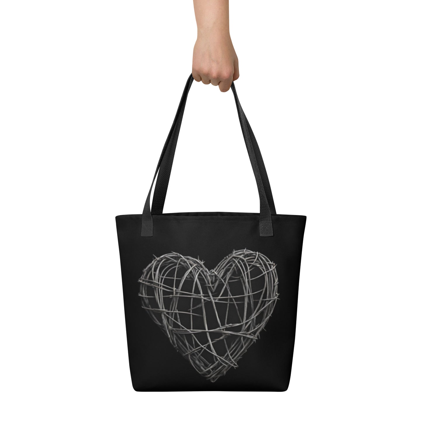 BARBED WIRE HEART TOTE BAG
