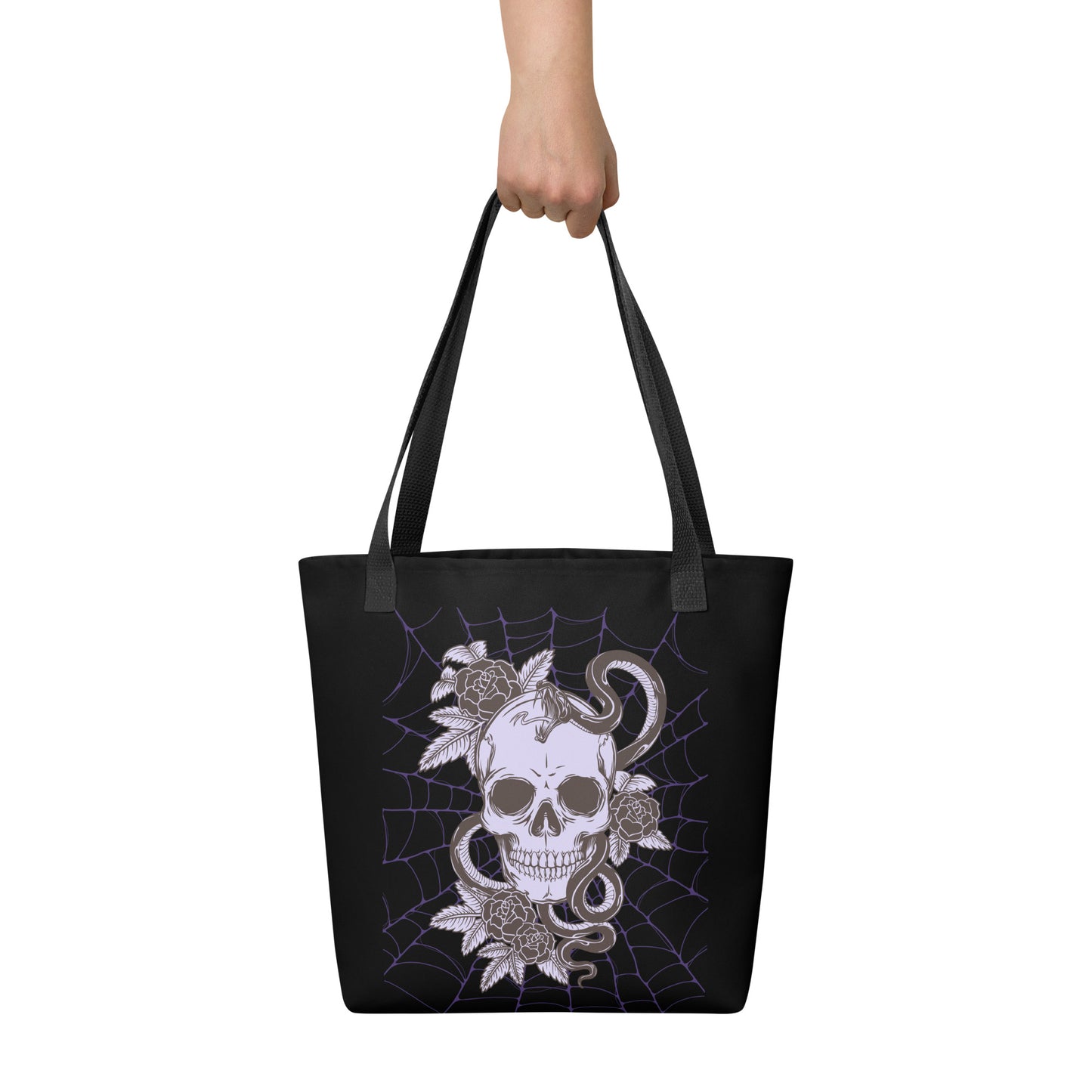 PURPLE SKULL & SNAKE TOTE BAG