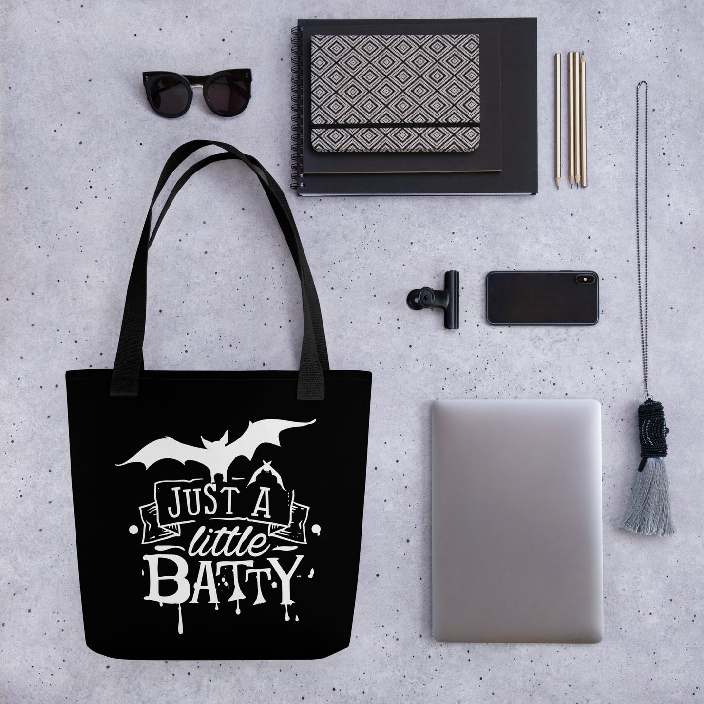 JUST A LITTLE BATTY TOTE BAG