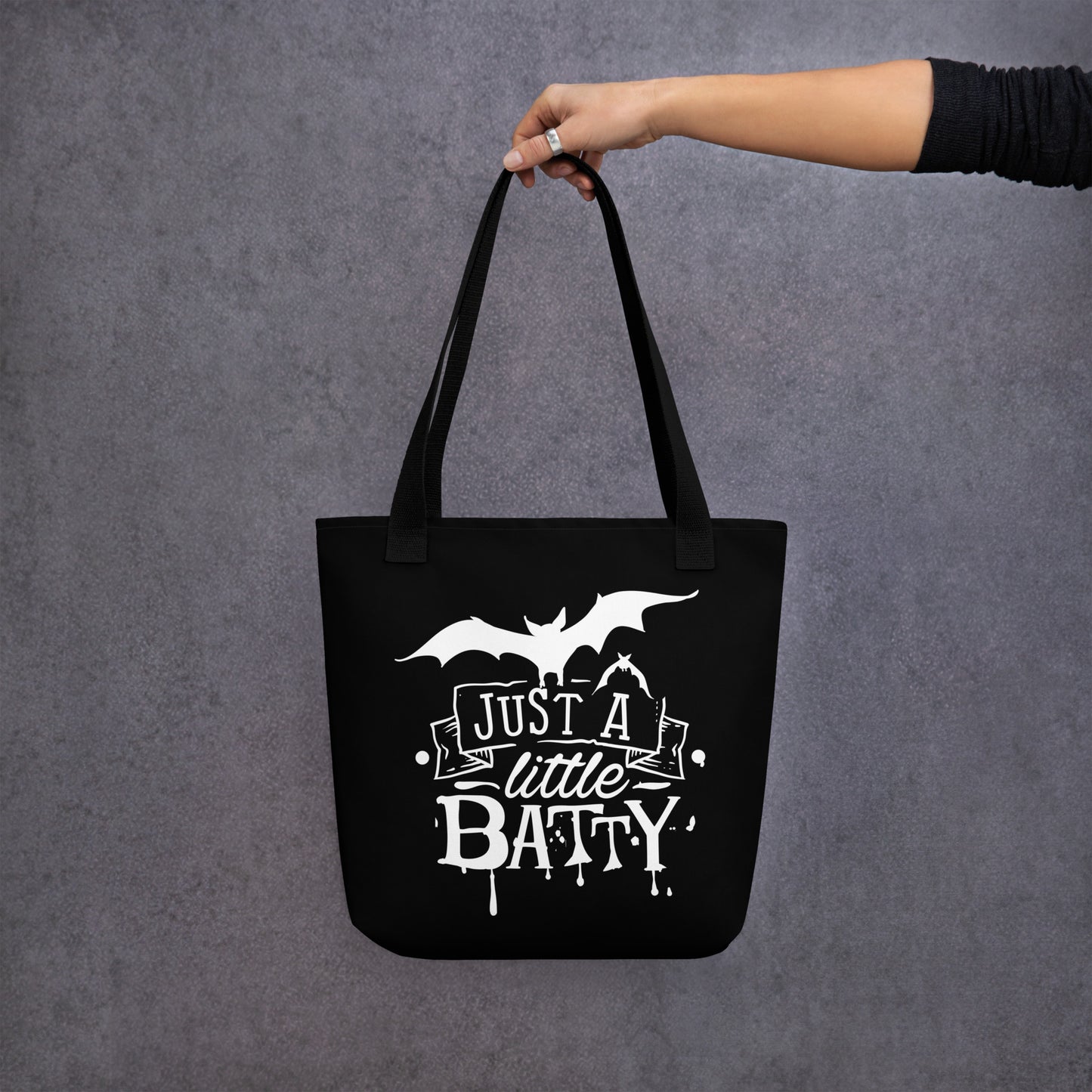 JUST A LITTLE BATTY TOTE BAG