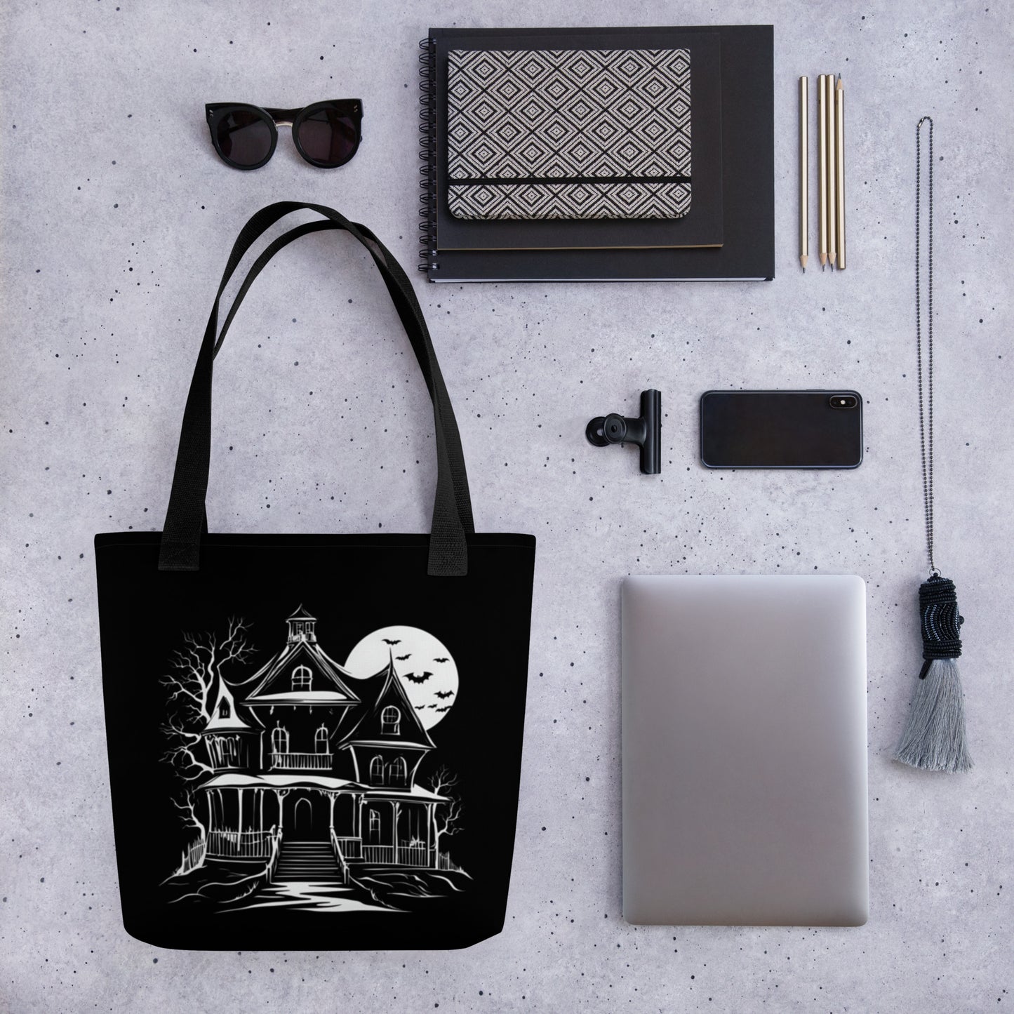HAUNTED HOUSE TOTE BAG
