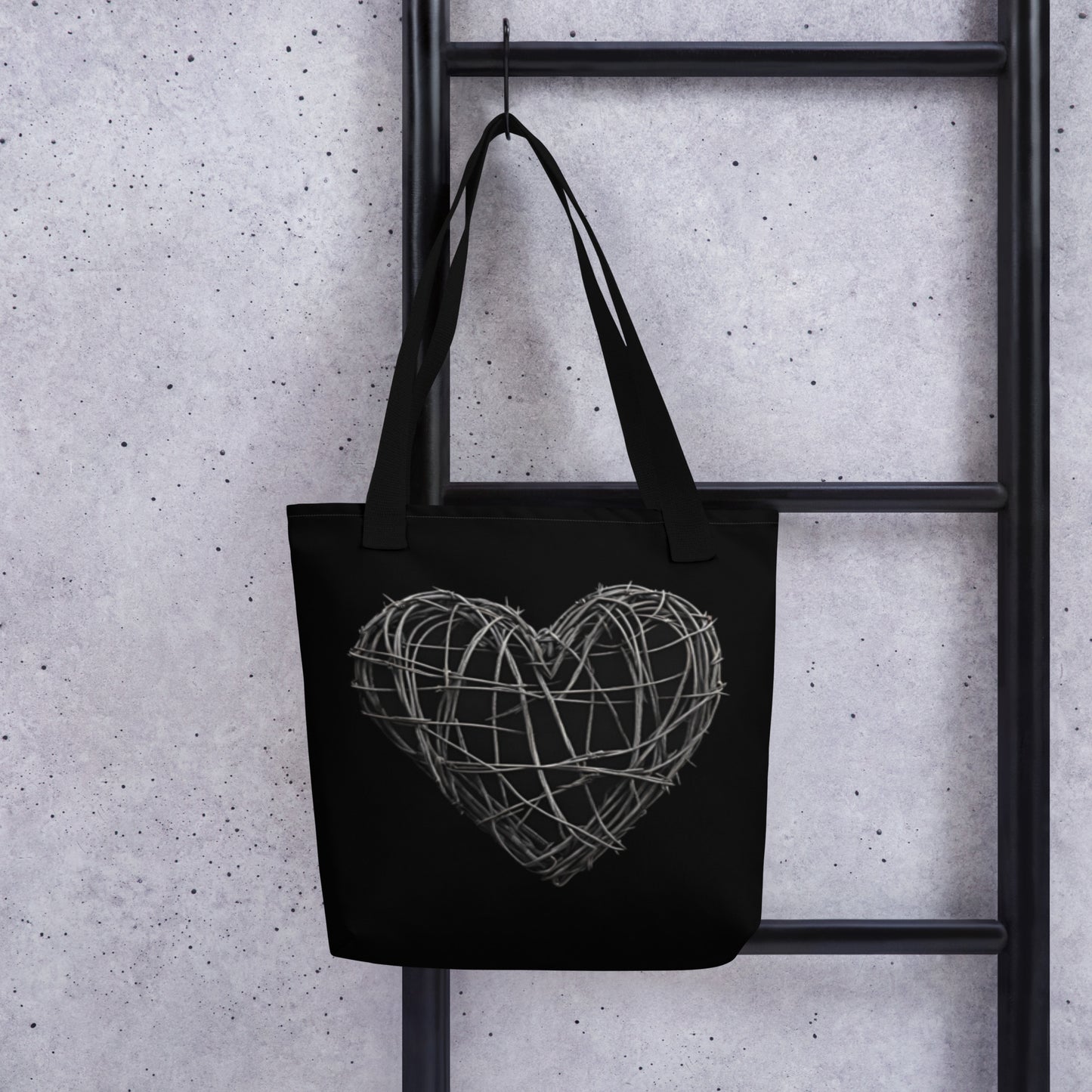 BARBED WIRE HEART TOTE BAG